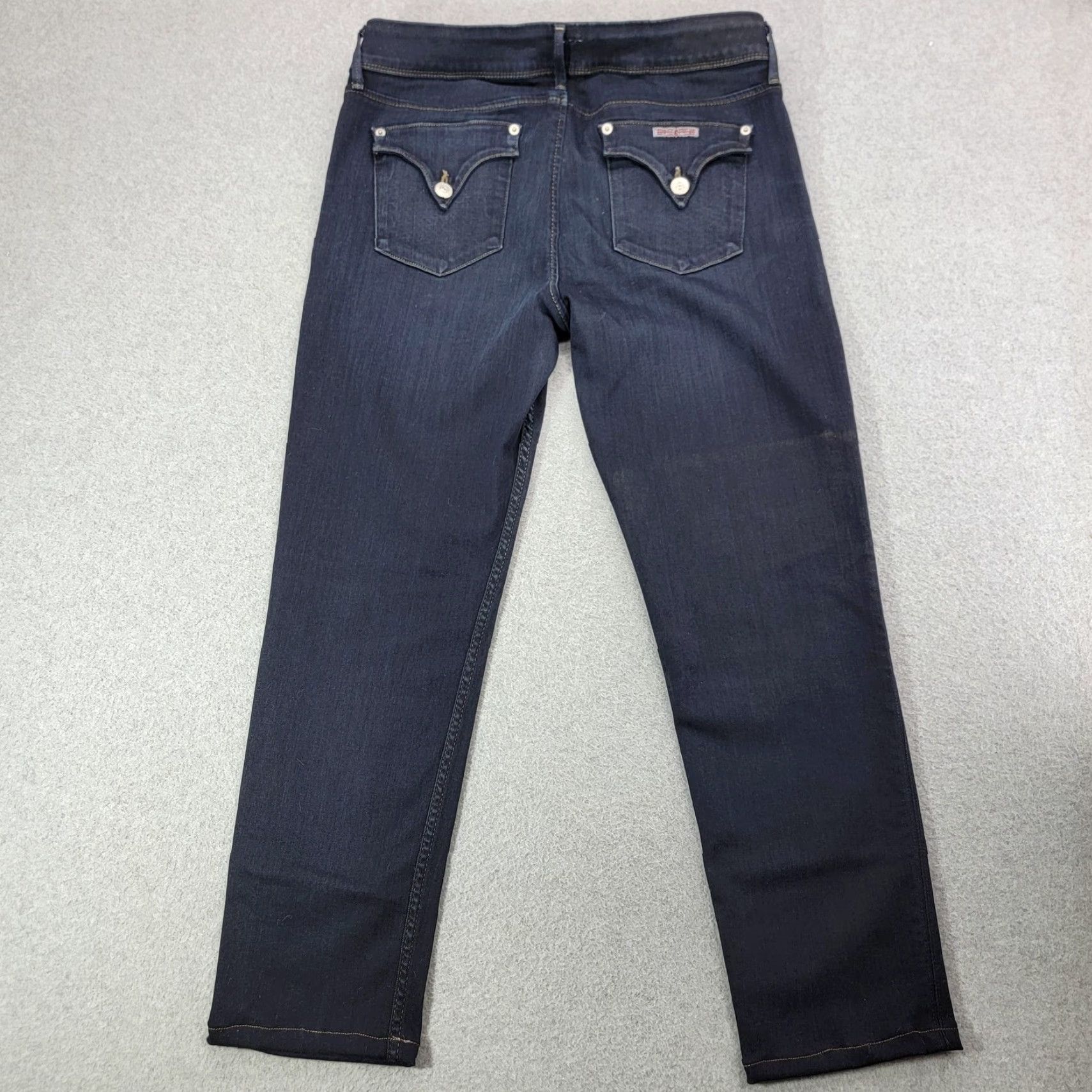 Hudson Hudson Jeans Womens 31 Skinny-Fit Flap Dark Wash Denim Cotton Polyester Spandex Zip Button Back Pockets Slim Jeans 92% Cotton Stretch Size 24" / US 00 / IT 34 - 3 Thumbnail