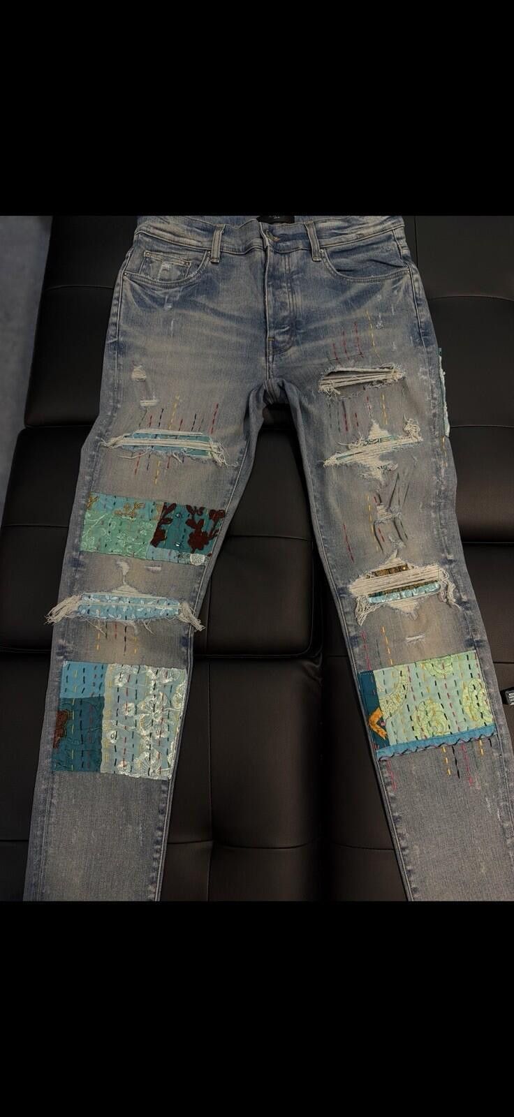 Amiri Size 33 - Amiri Blue Pants Patch Jeans 100% Authentic Size US 33 - 11 Thumbnail