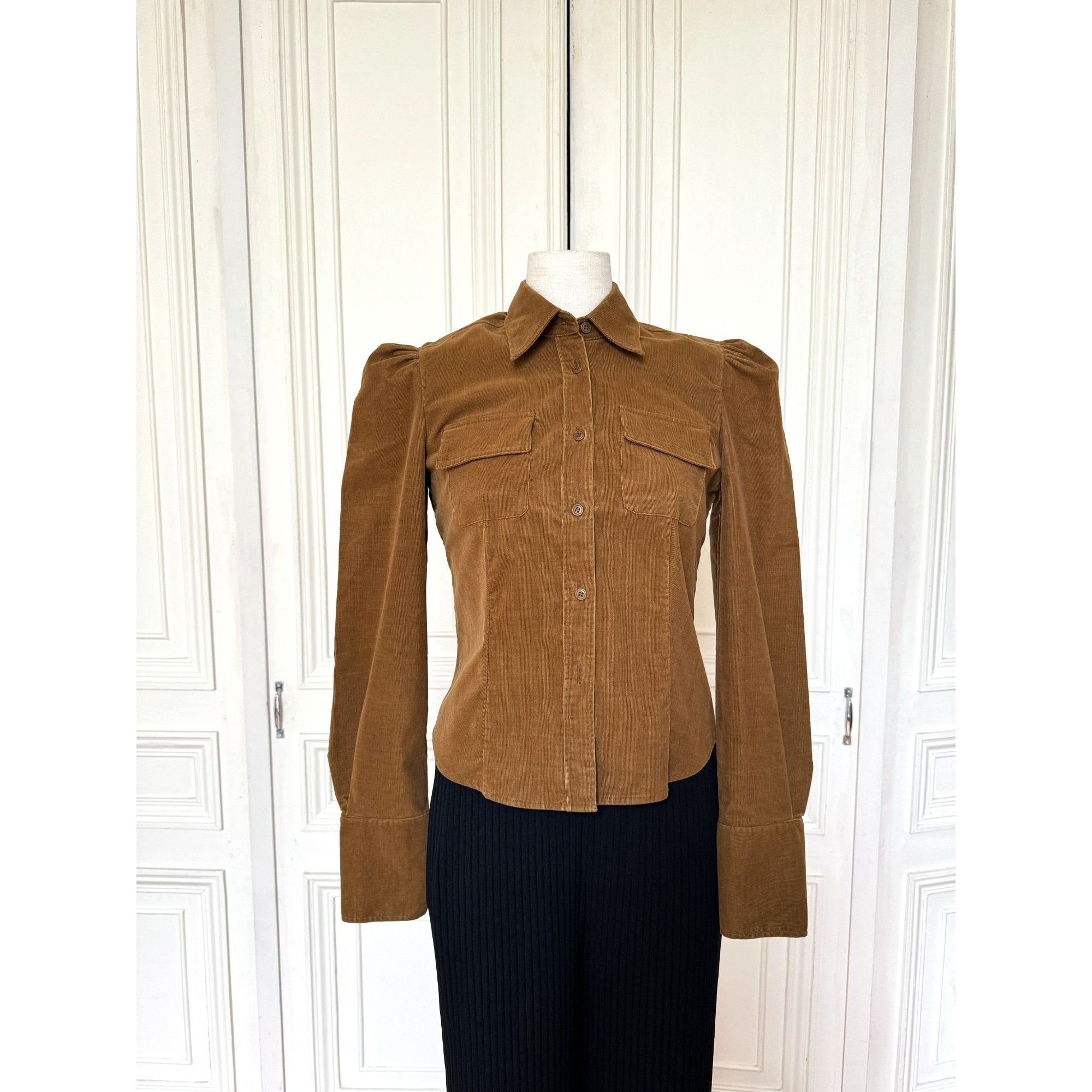 Miu Miu Brown Corduroy Overshirt Size S / US 4 / IT 40 - 1 Thumbnail