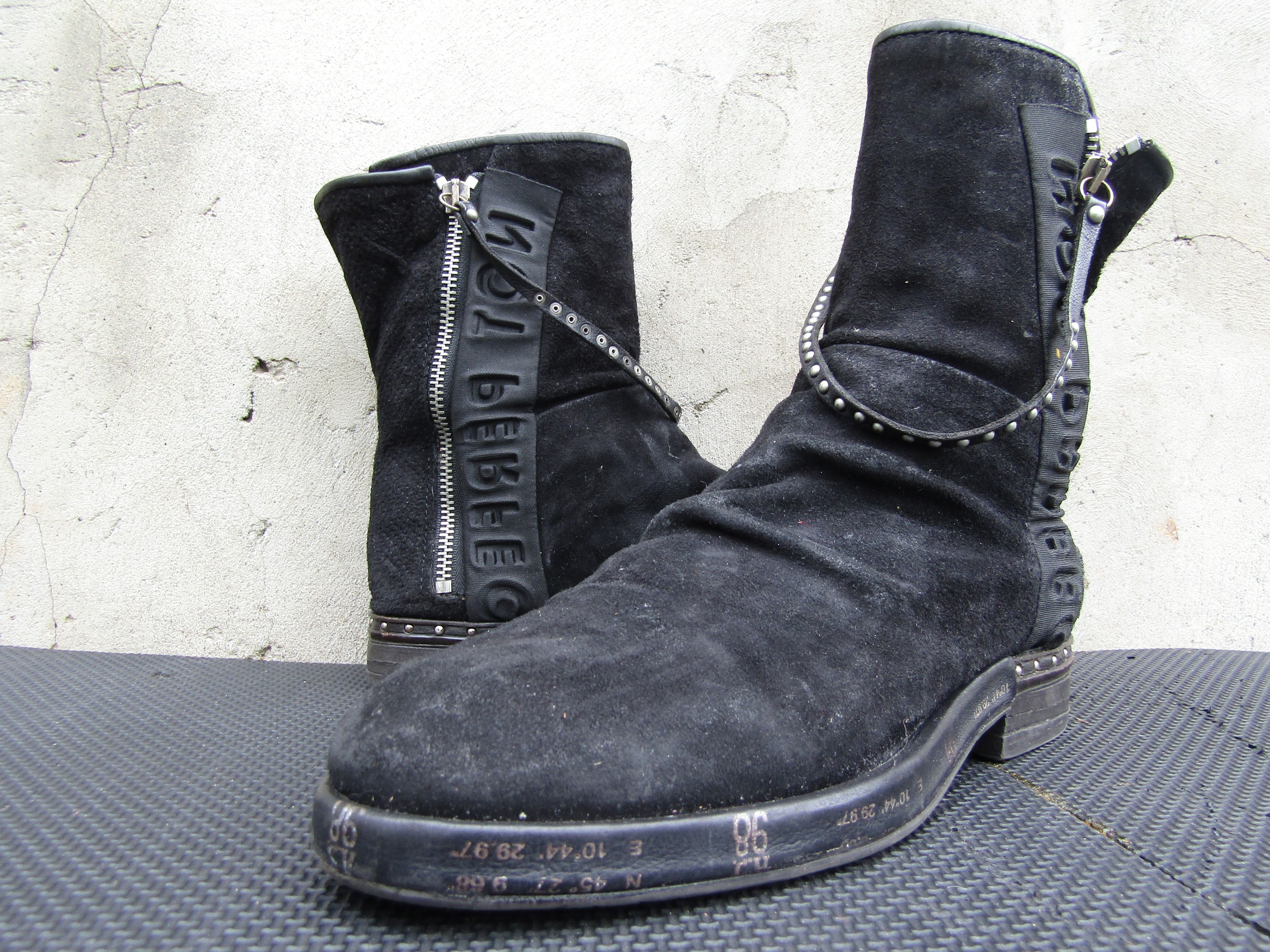 A.S.98 Airstep A.S.98 Zip Suede Black Booties Biker Boho Size US 9 / IT 39 - 1 Thumbnail
