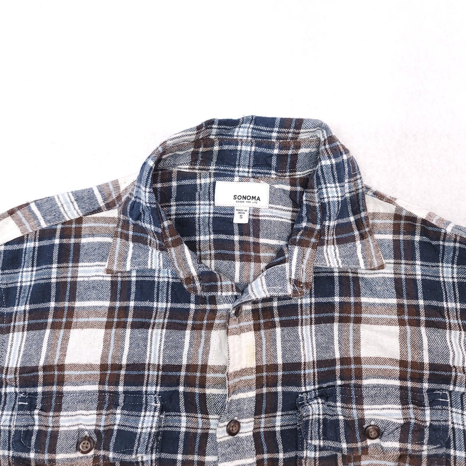 Sonoma Sonoma Tartan Flannel Button Up Shirt Mens Size Small S Blue Size US S / EU 44-46 / 1 - 1 Thumbnail