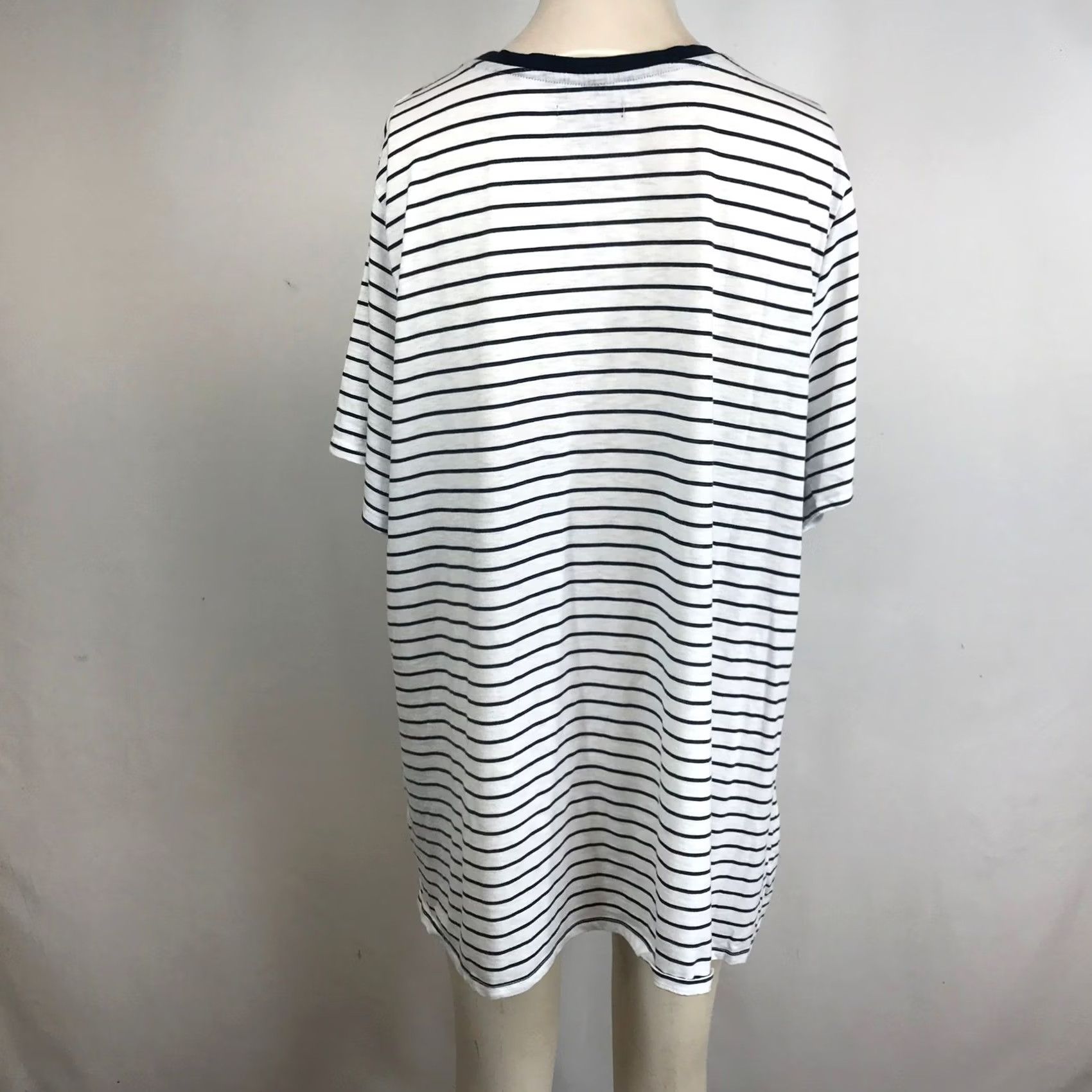 Vintage Lane Bryant Plus Size Tunic Top - Navy White Stripes Floral Embroidery - Womens Shirt Size 3XL / US 20-22 - 5 Thumbnail
