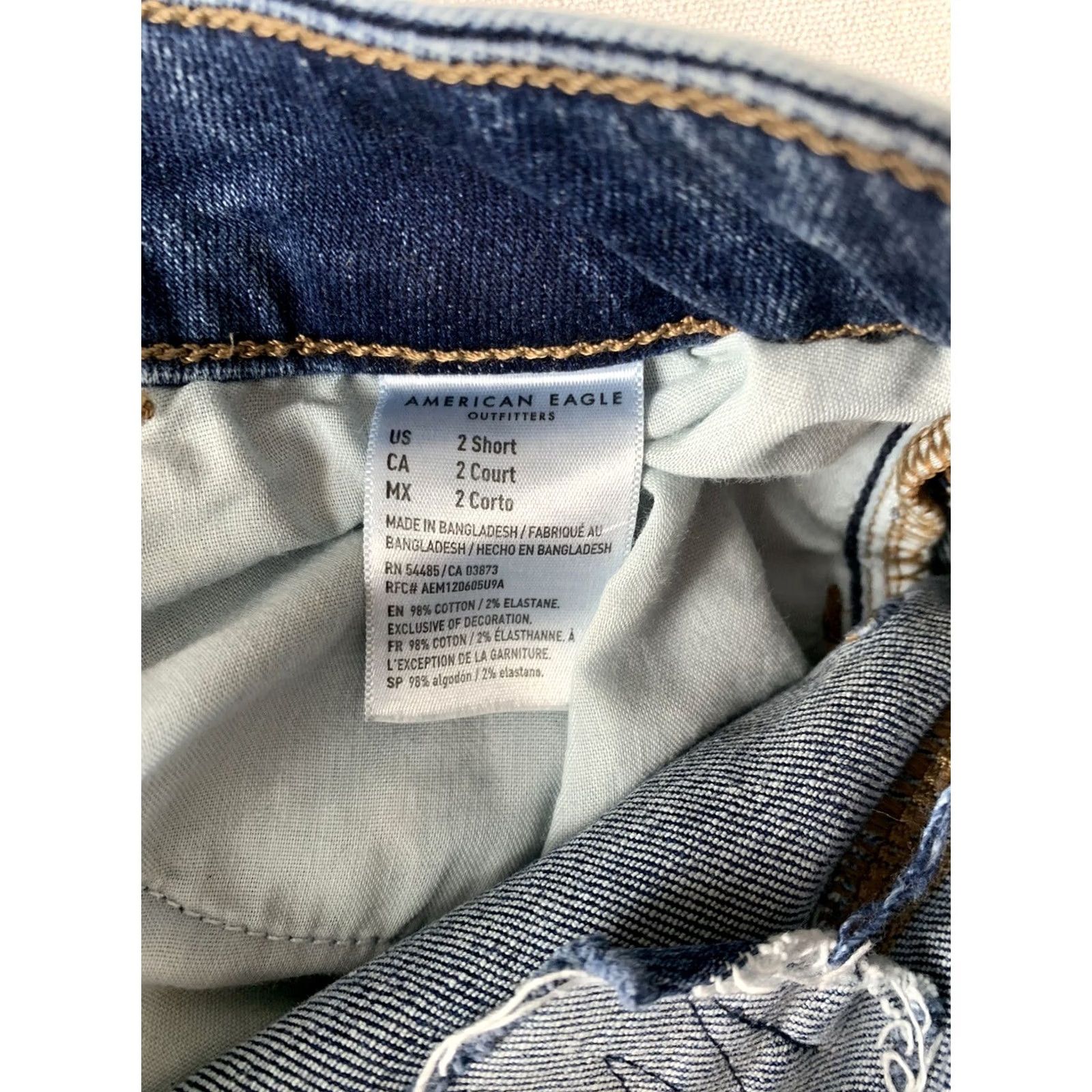 Vintage AMERICAN EAGLE JEANS WOMENS 2 SHORT BLUE JEGGING SUPER STRETCH Size 26" / US 2 / IT 38 - 7 Thumbnail