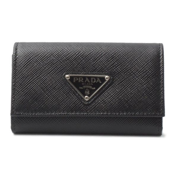 Prada Prada Prada Saffiano 4-Key Case Black Leather Key Holder 74401 in Great Condition Size ONE SIZE - 1 Thumbnail