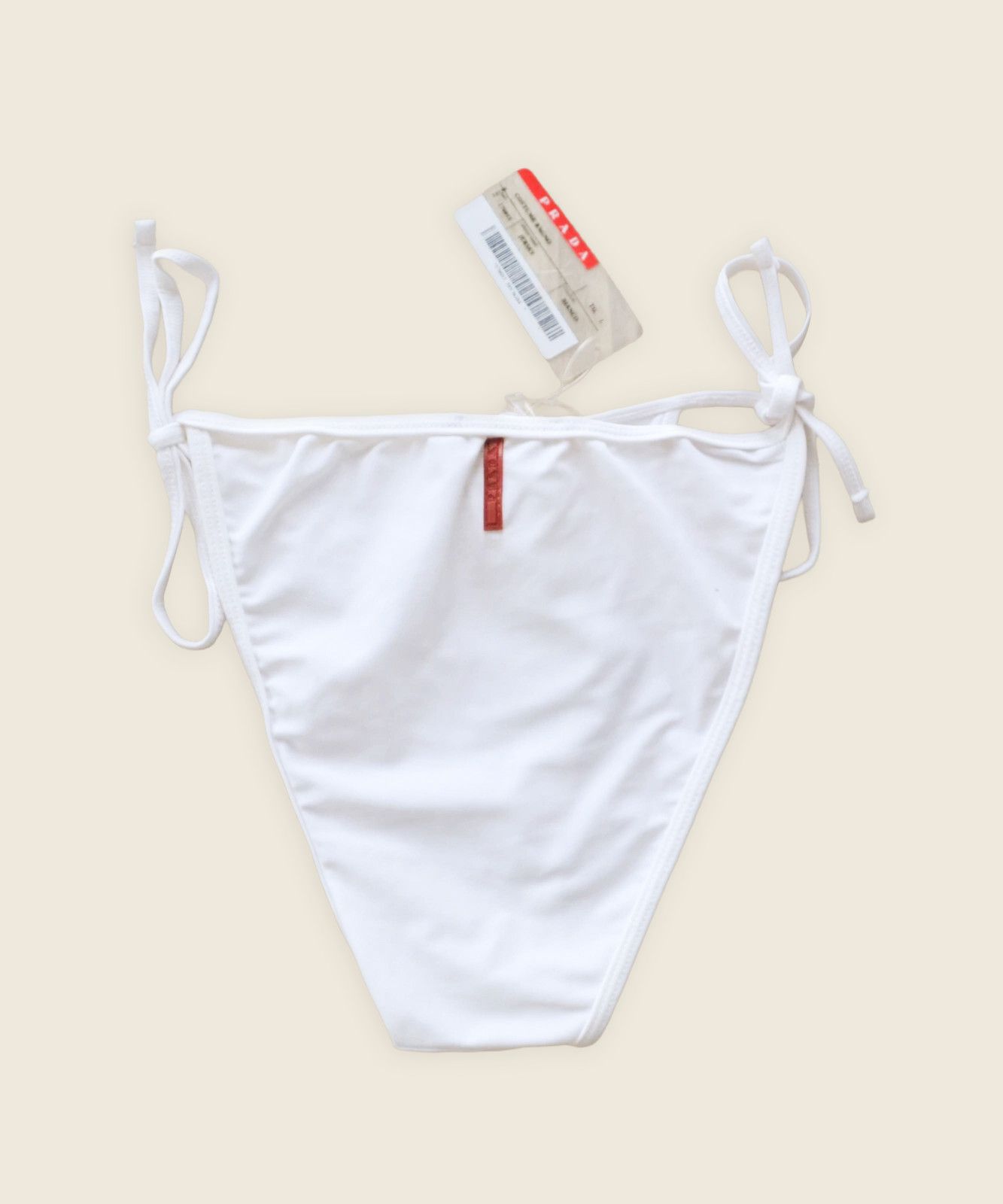 Prada PRADA Bikini Beachwear Red Tab Nylon Swimwear White Size ONE SIZE - 1 Thumbnail