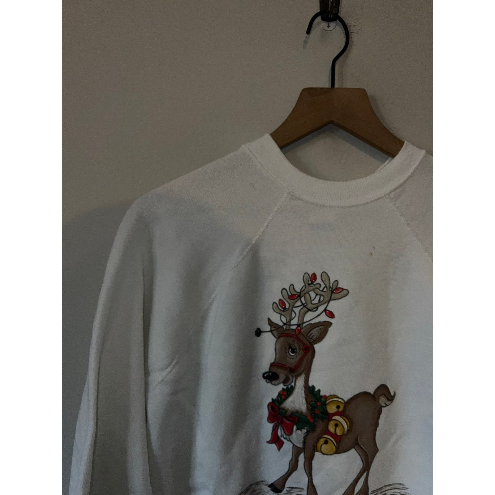 Tultex Vintage Christmas Sweatshirt Tultex Crewneck Reindeer 80s L Size US L / EU 52-54 / 3 - 7 Thumbnail