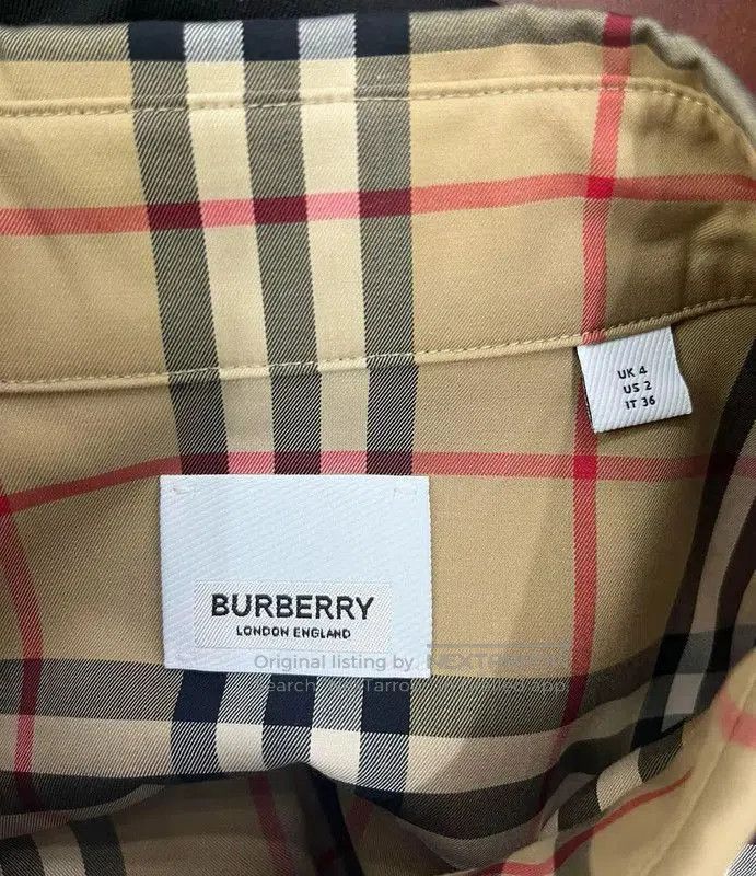 Burberry Burberry Khaki Short Sleeve Dress with Logo. Size S / US 4 / IT 40 - 4 Thumbnail