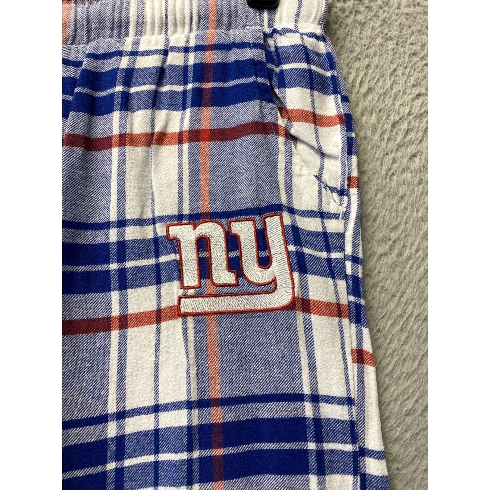 NFL NFL New York Giants Pajama Pants Mens Small Blue Plaid Sleepwear Lounge Cotton Size US 29 - 2 Thumbnail