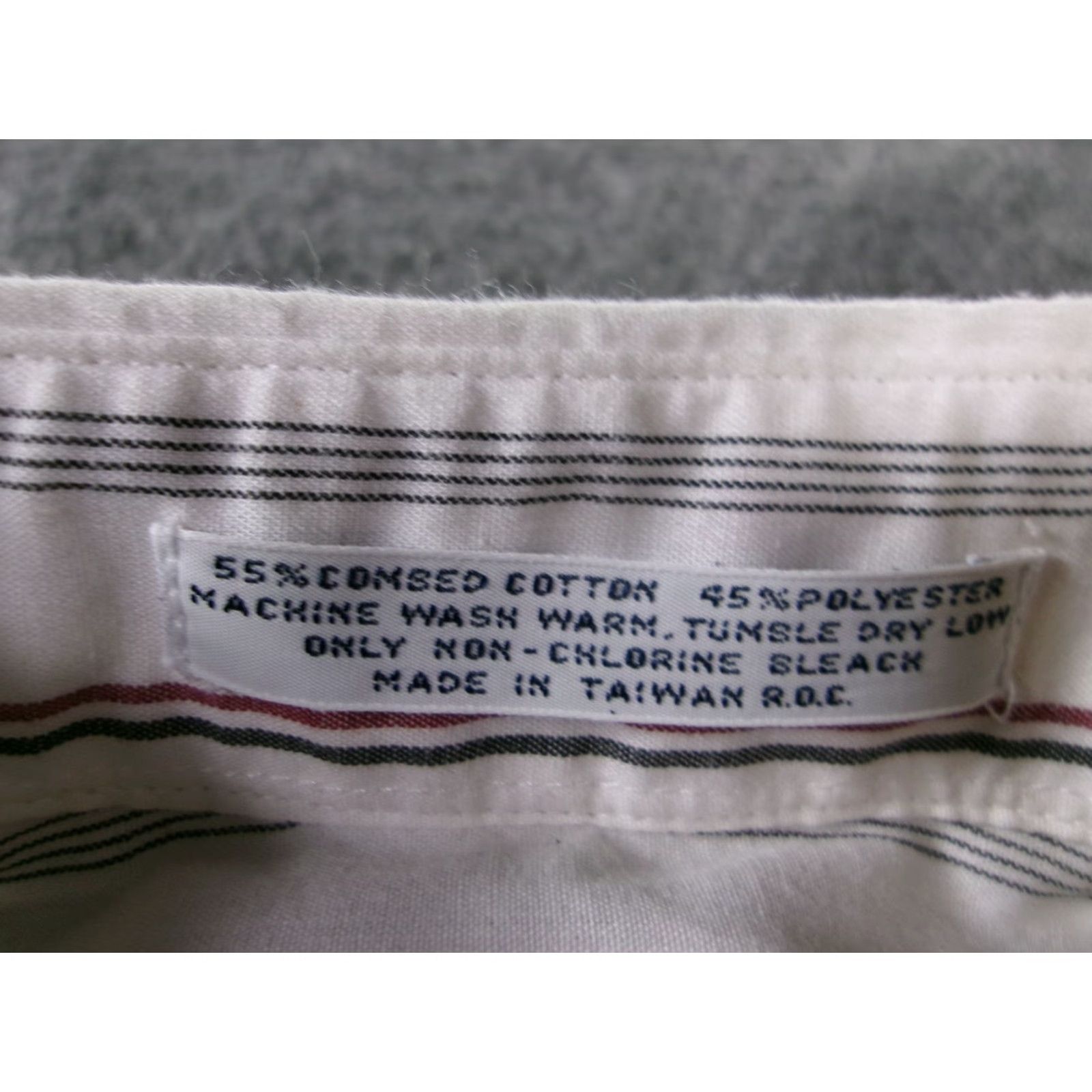 Vintage Damon Dress Shirt Mens Tall 15.5 Striped Long Sleeve White Pocket Button Up Size 42R - 7 Thumbnail