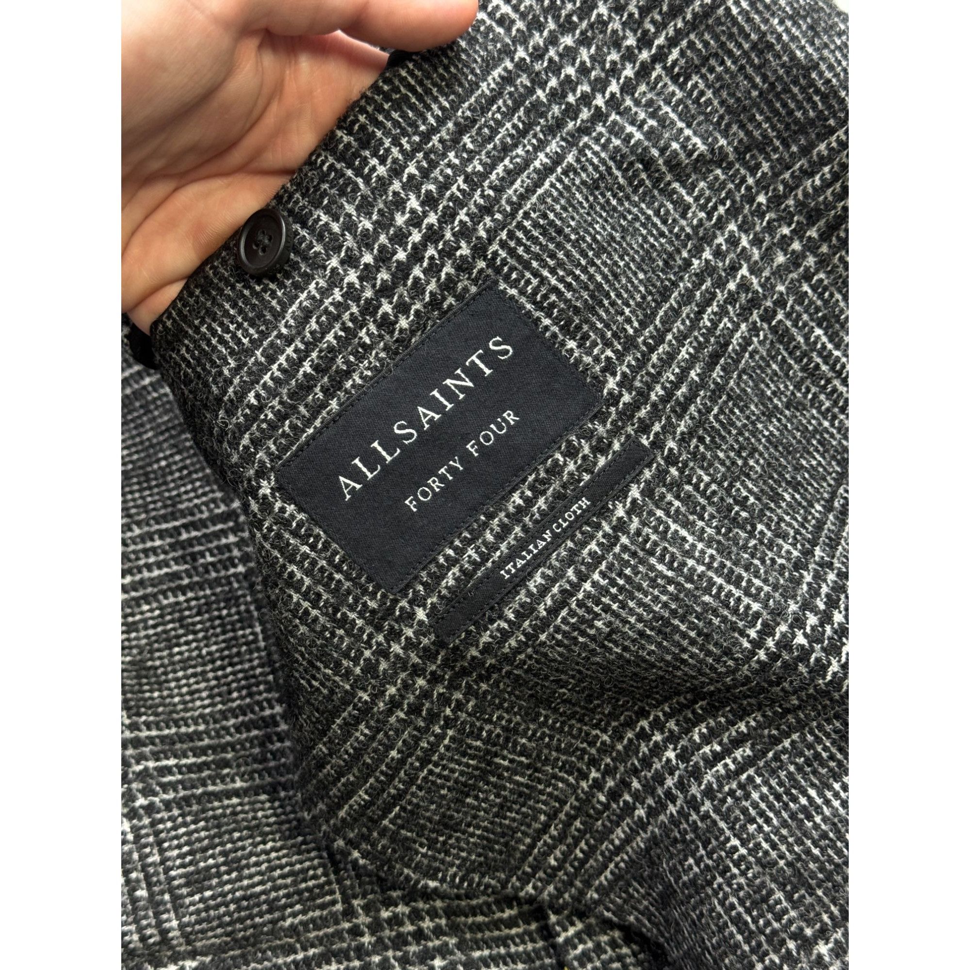 Allsaints AllSaints Soft Tweed Two Button Gray Blazer (Y1279) Size 44R - 6 Thumbnail