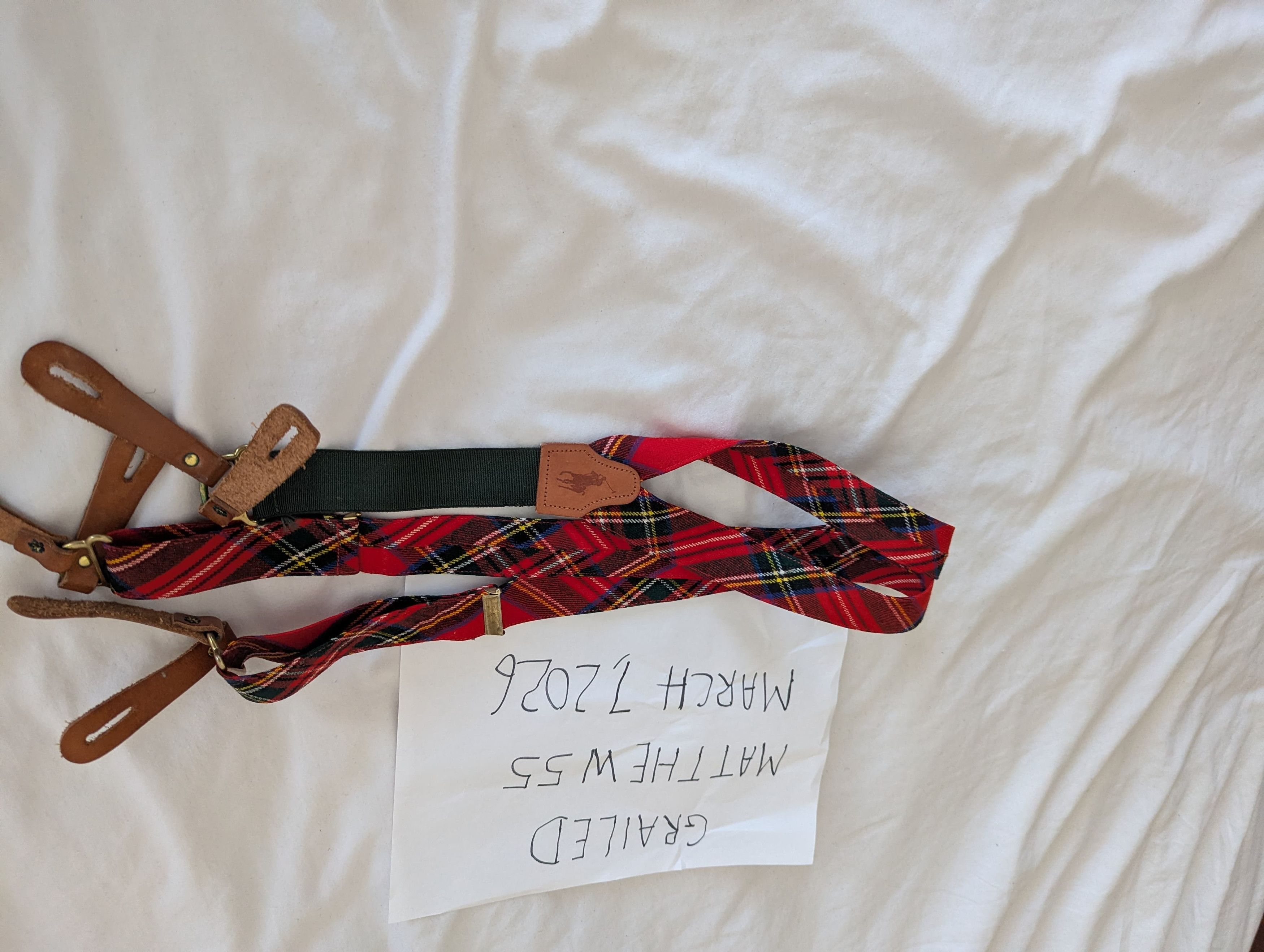 Polo Ralph Lauren Leather and cloth men braces Size ONE SIZE - 1 Preview