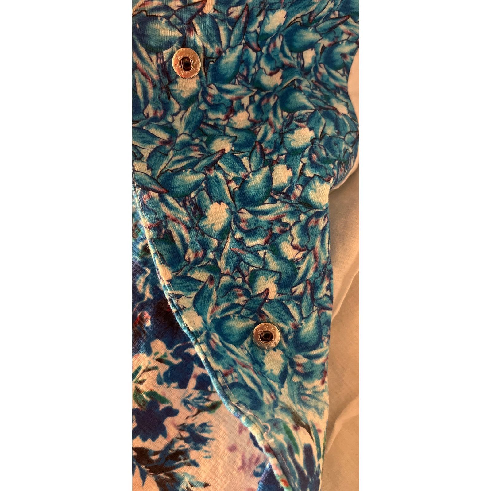See U Soon Blue Floral Linen Blend Jacket - Size: 1