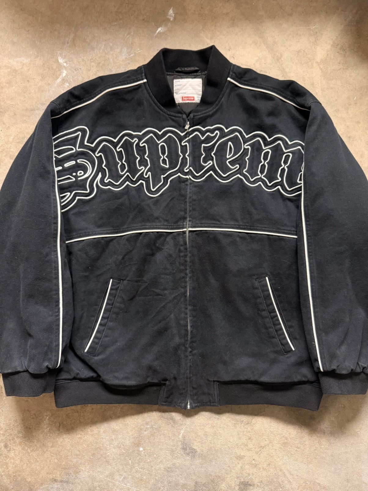 Supreme Twill Old English Varsity Jacket | Grailed