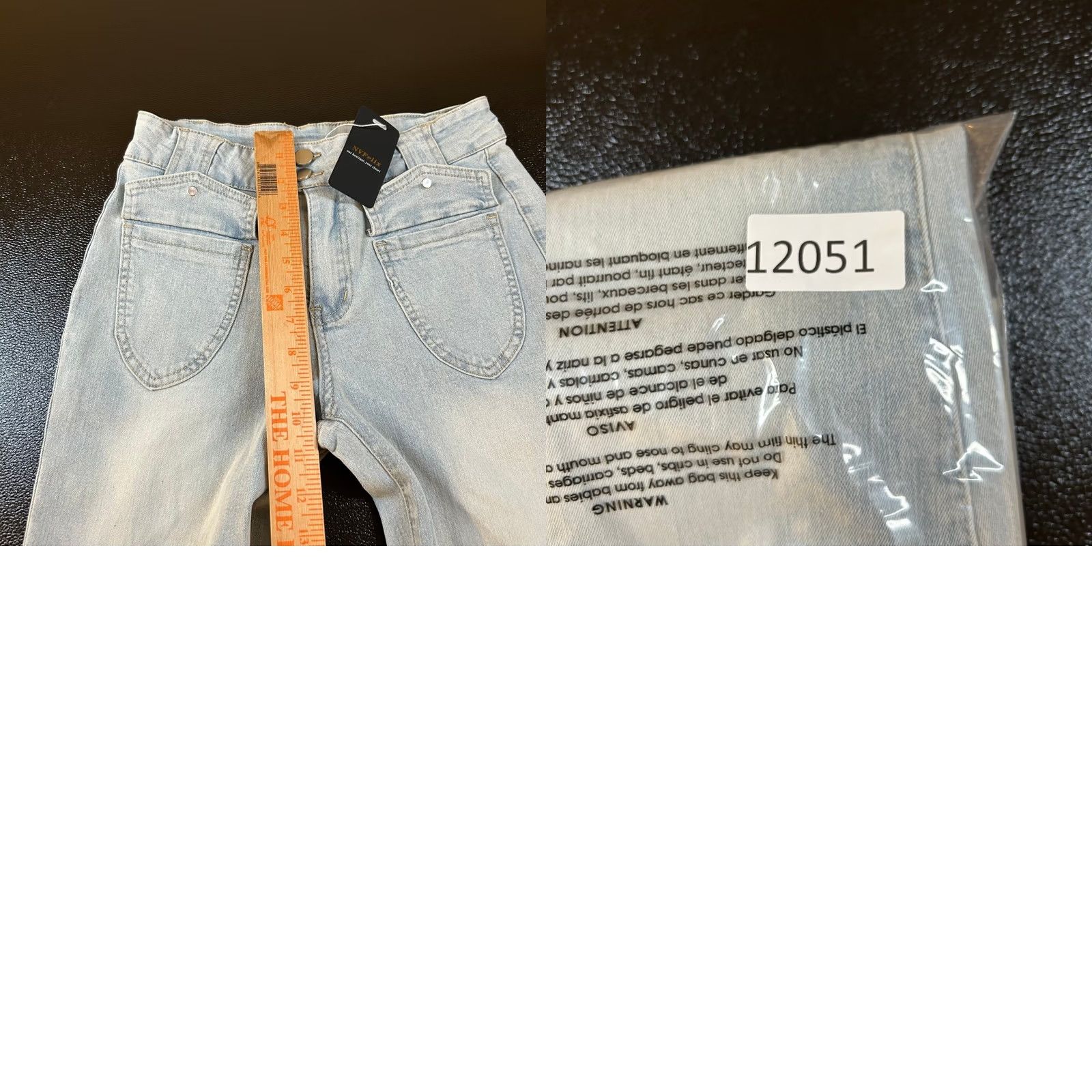 Vintage NVFelix Flare Jeans Womens Medium Light Blue High Rise Stretch Patch Pockets NWT Size 27" / US 4 / IT 40 - 9 Thumbnail