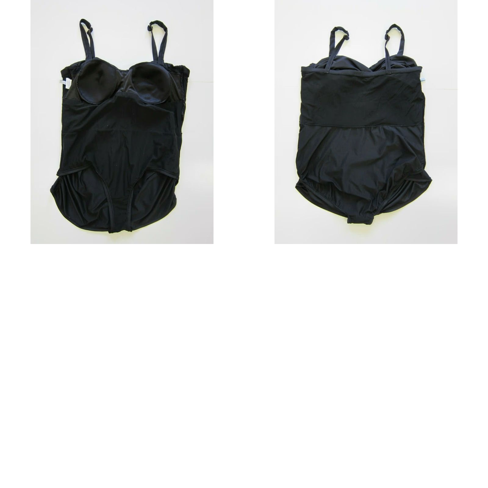 Vintage Clean Water Black Slimming Ruched Modest Swimsuit Dress Women Size 18W Size XXL / US 16-18 / IT 52-54 - 8 Thumbnail