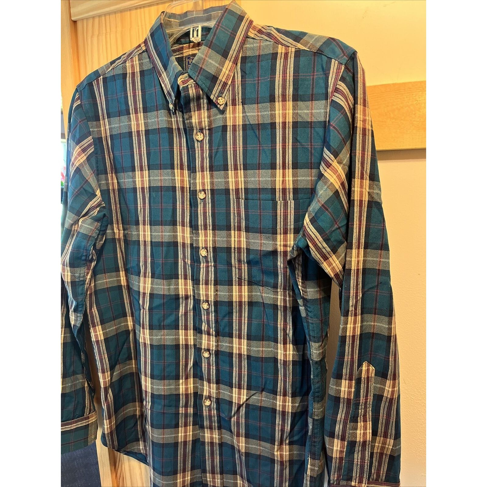 Pendleton Pendleton Vintage Men’s M Blue Plaid LS Button Up Wool Shirt Size US M / EU 48-50 / 2 - 6 Thumbnail
