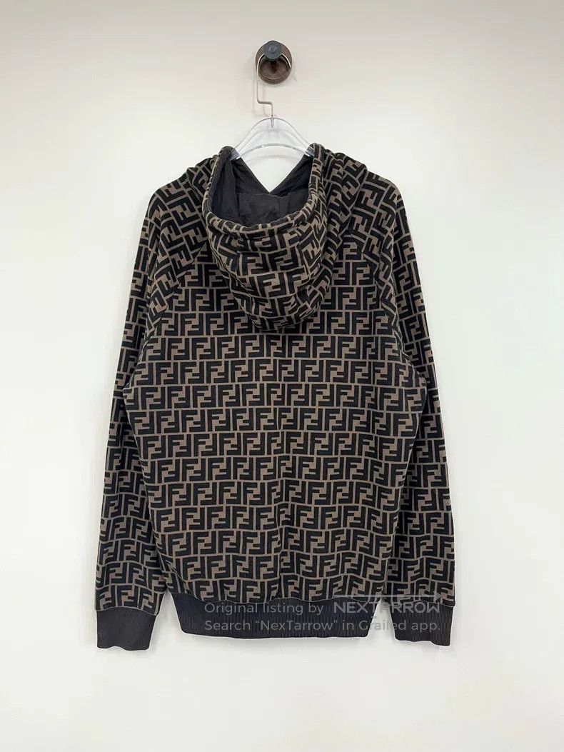 Fendi Fendi Brown Double F Monogram Logo Hooded Sweatshirt Size US M / EU 48-50 / 2 - 2 Thumbnail