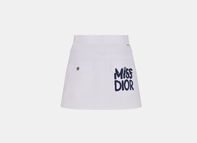 Dior o1w1db11225 452J41 Flared Mini Skirt in White Size 25" / US 0 / IT 36 - 2 Thumbnail