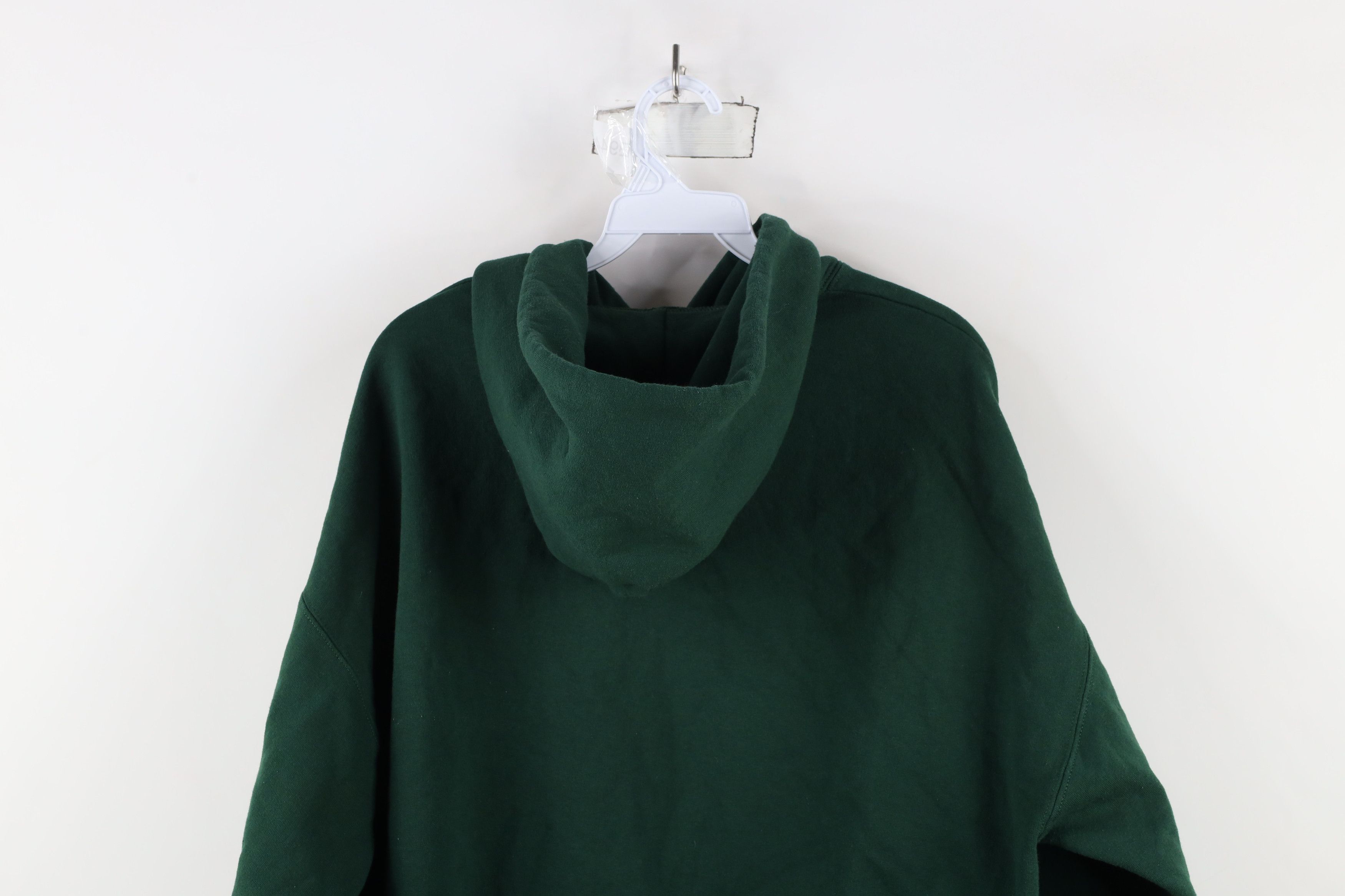 Vintage Vintage 90s Streetwear Blank Hoodie Sweatshirt Hunter Green Size US XL / EU 56 / 4 - 12 Thumbnail