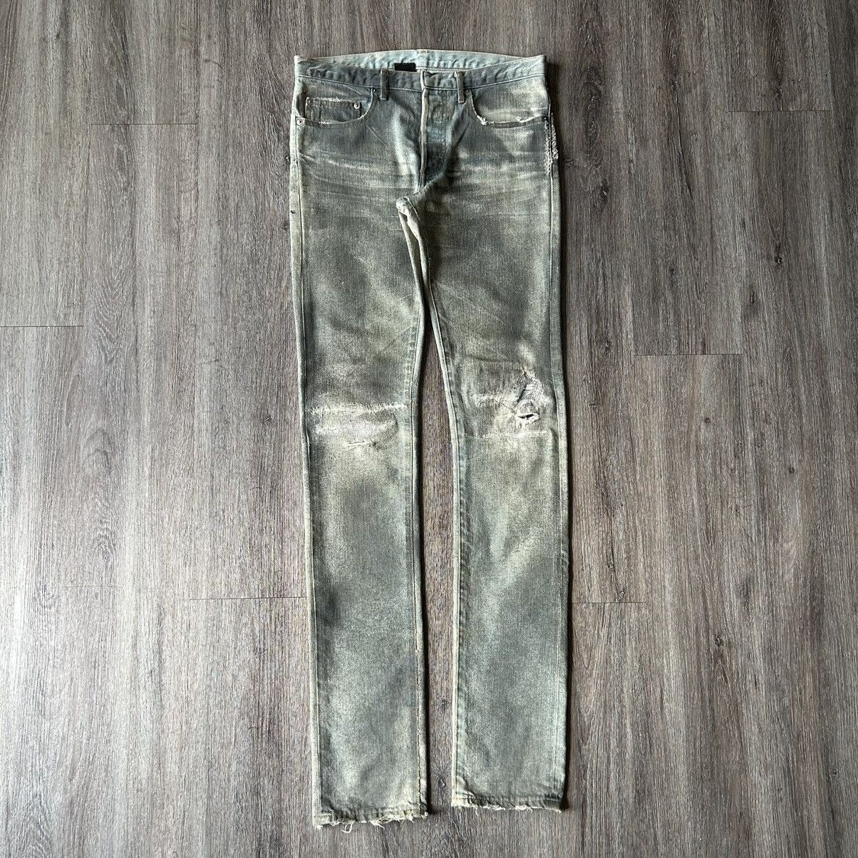 Dior 2004 “Strip” Dirty Bleu Claire Denim Size US 29 - 1 Thumbnail