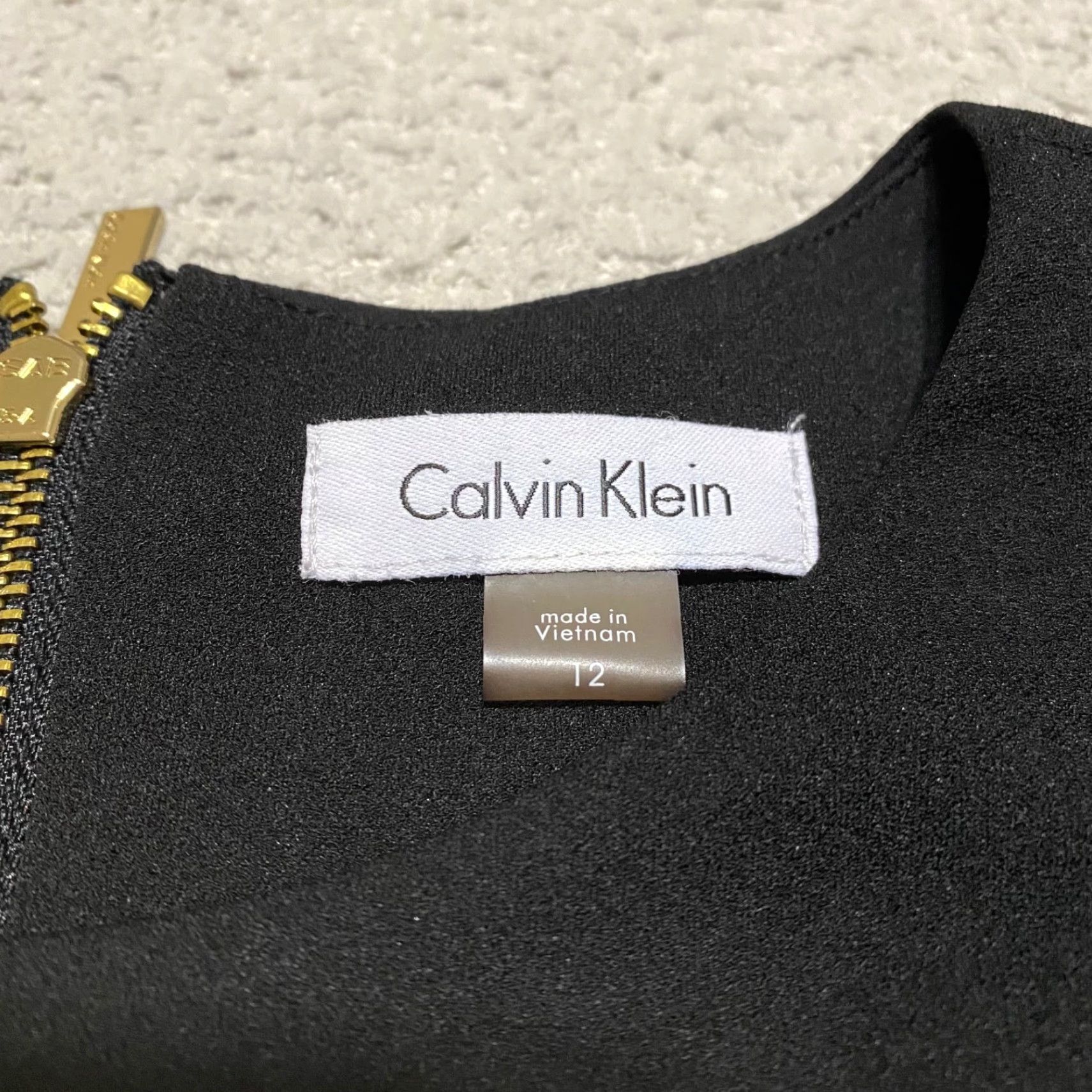 Calvin Klein Calvin Klein Womens Dress Solid Black Round Neck Sleeveless Sheath 12 Size XL / US 12-14 / IT 48-50 - 3 Thumbnail