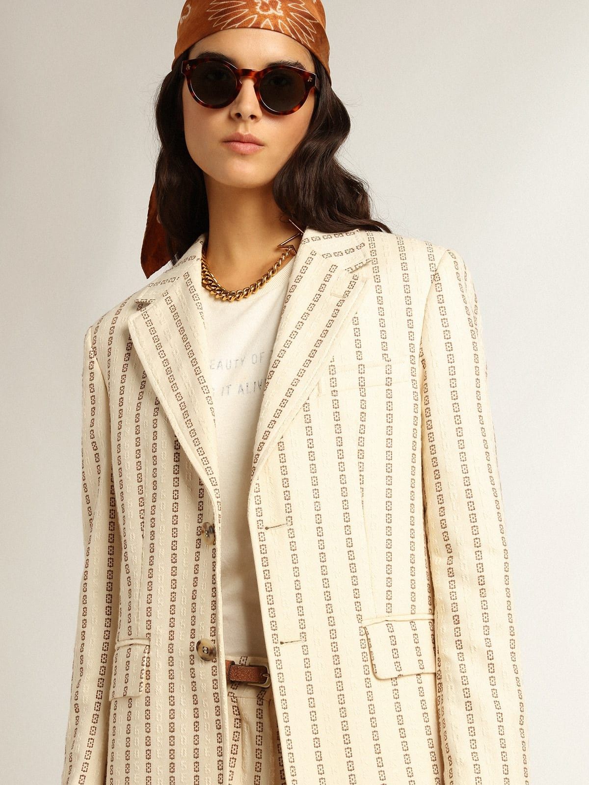 Golden Goose o1y0725 Blazer in Beige Size S / US 4 / IT 40 - 4 Thumbnail