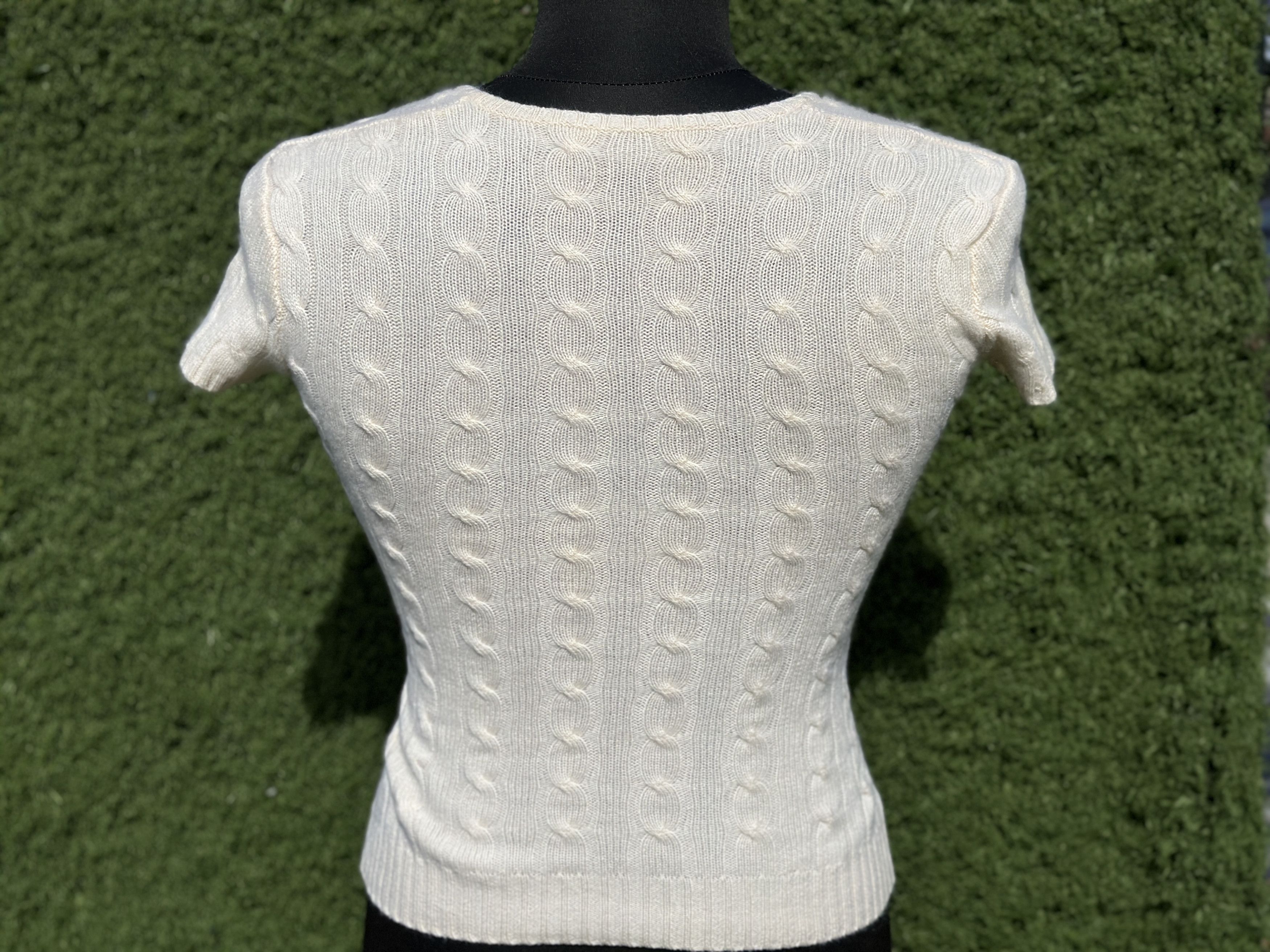 Ralph Lauren Black Label Ralph Lauren Black Label Cable Knit Cashmere Short Sleeve S Size S / US 4 / IT 40 - 3 Thumbnail
