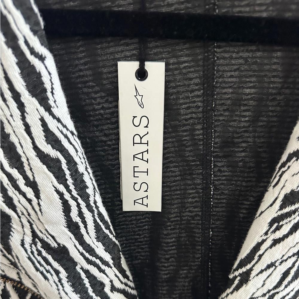 Designer ASTARS Illusionist Knit Moto Jacket Black White Mod Small Size S / US 4 / IT 40 - 4 Thumbnail