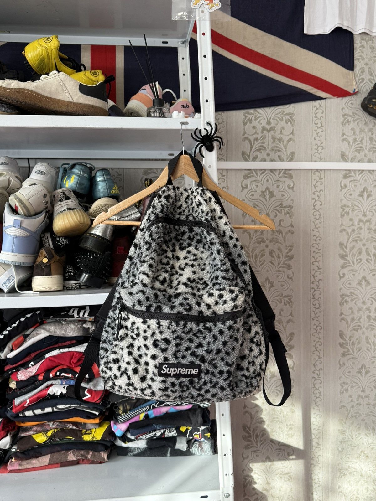 バッグ 2017AW Supreme Leopard Fleece Backpack Supreme Leopard Print Fur Backpack Fw17 Red | eBay