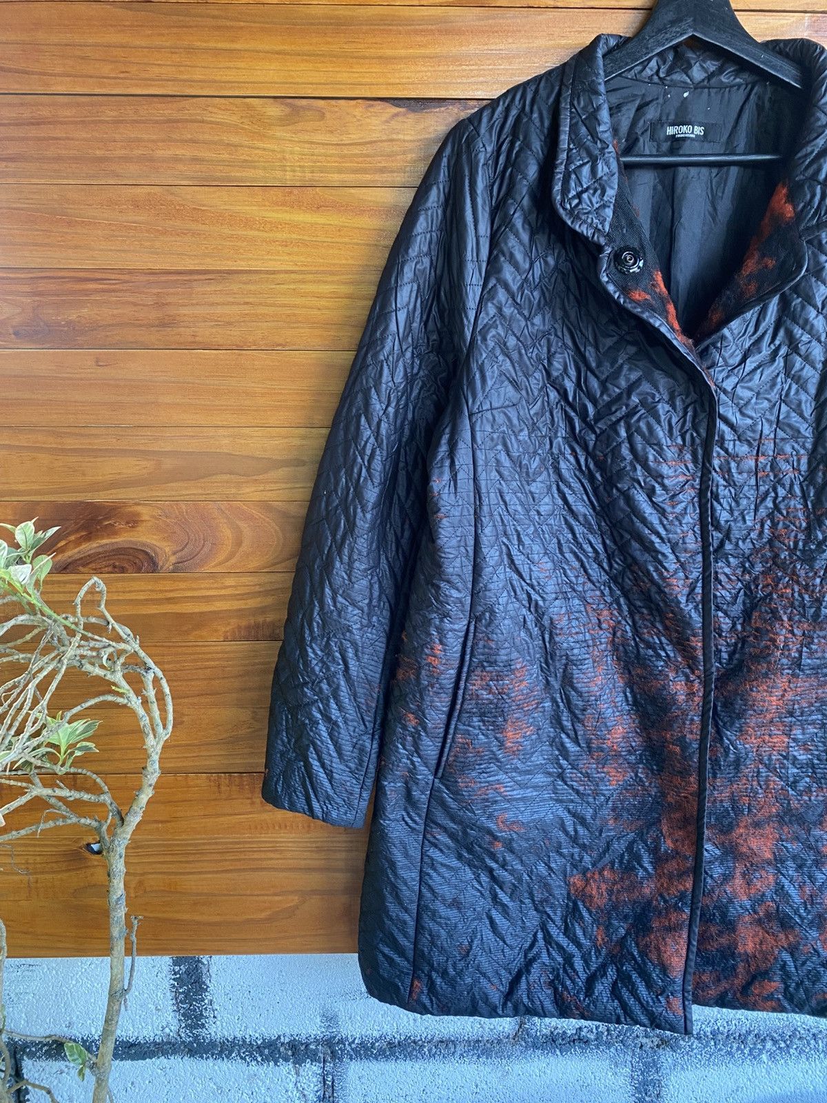 Hiroko Koshino Homme Hiroko Bis Quilted Long Coat – Women’s – Black Rust Ombre Size L / US 10 / IT 46 - 8 Thumbnail