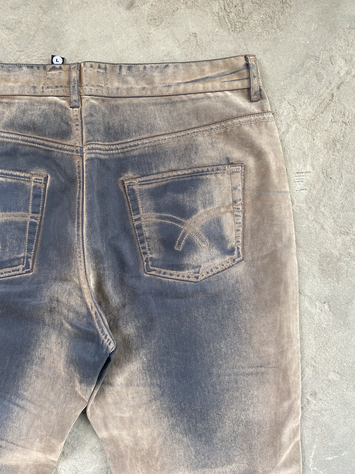 If Six Was Nine × Japanese Brand Vintage Y2K Faded Waxed Jeans Size US 34 / EU 50 - 12 Thumbnail