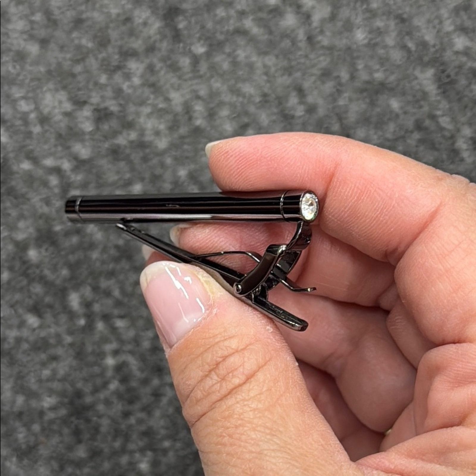 Other NWT Elegant Silver Tie holder Clip crystal detail Size ONE SIZE - 2 Thumbnail
