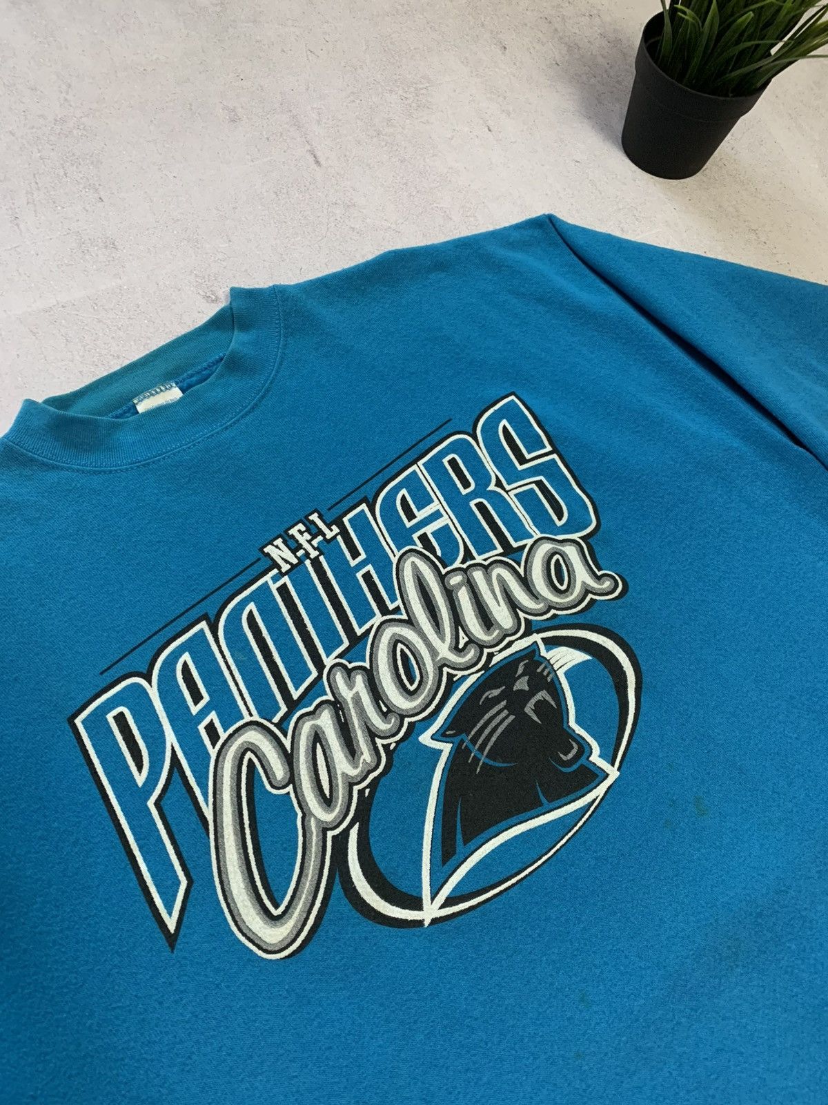 NFL Vintage Panthers Carolina Sweatshirt Baggy Distressed 90s Size US L / EU 52-54 / 3 - 4 Thumbnail
