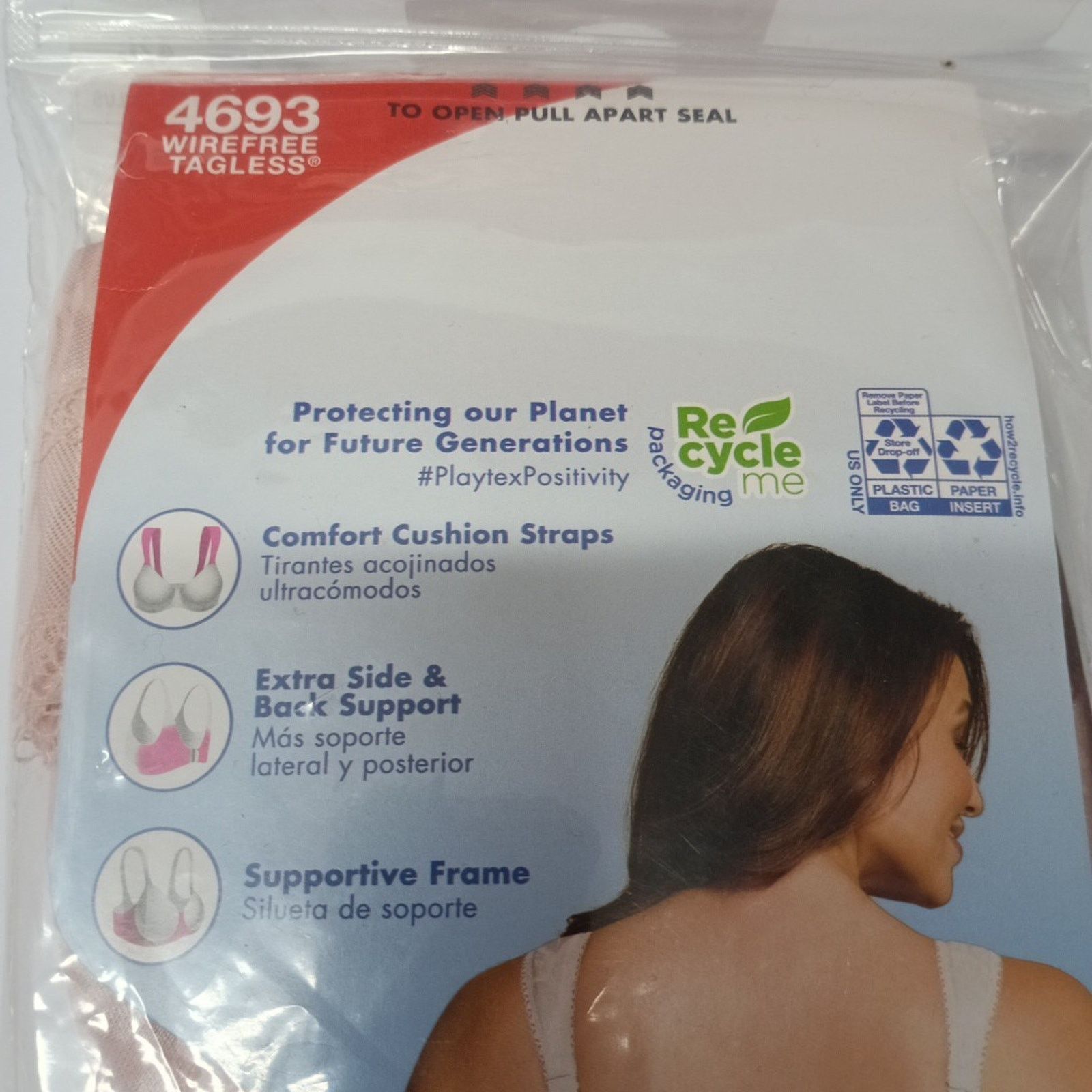 Other Playtex Bra Ultimate Shoulder Comfort Wirefree Straps 42C Size ONE SIZE - 4 Thumbnail