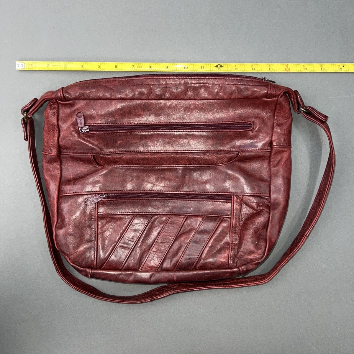 Designer × Japanese Brand × Vintage Vintage 1990s Red Leather Shoulder Crossbody Bag Size ONE SIZE - 7 Thumbnail
