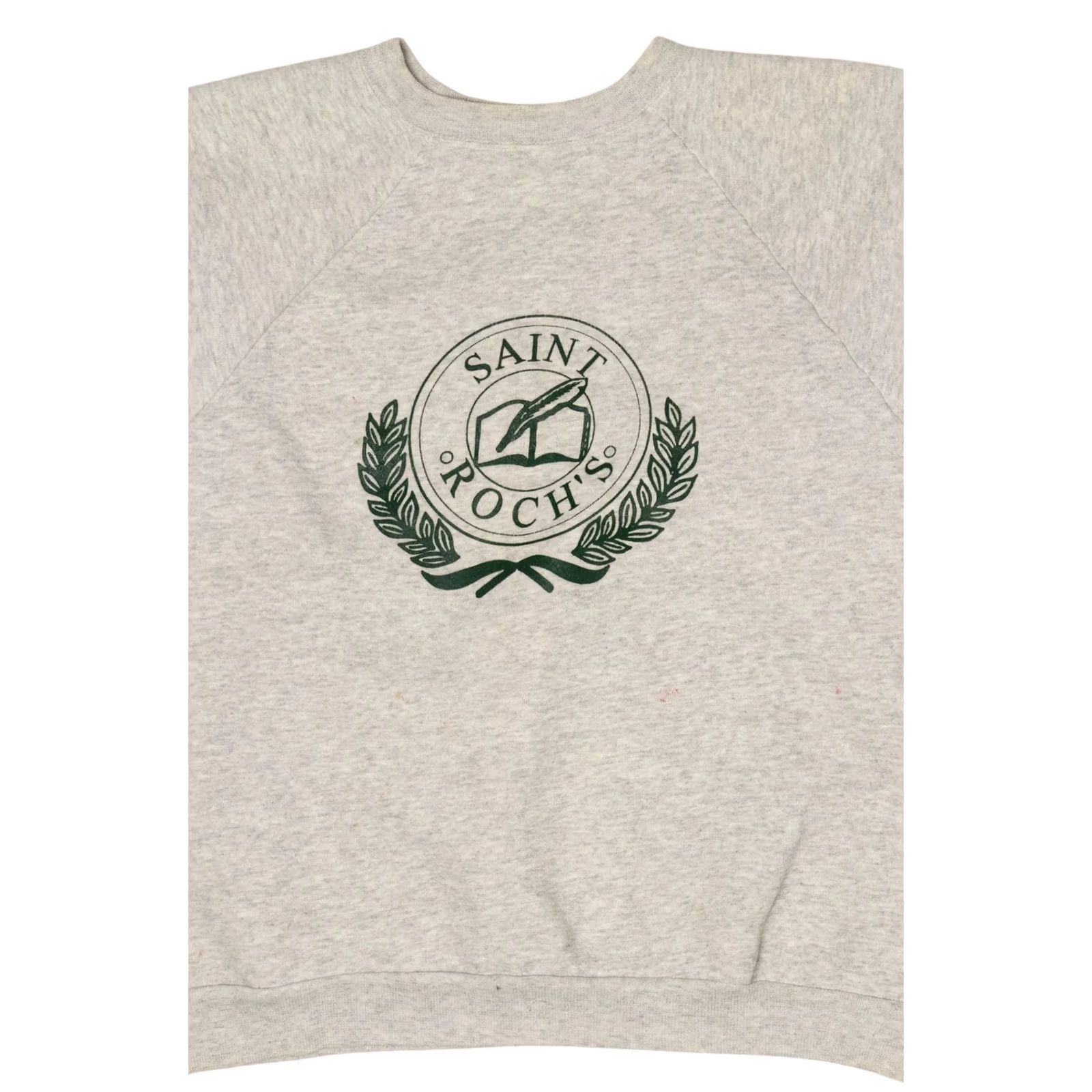 Hanes VINTAGE Hanes Saint Roch's School Sweatshirt Gray 1990s XL Long Sleeve Cotton / Polyester Mens Womens Boys Girls Size US XL / EU 56 / 4 - 6 Thumbnail