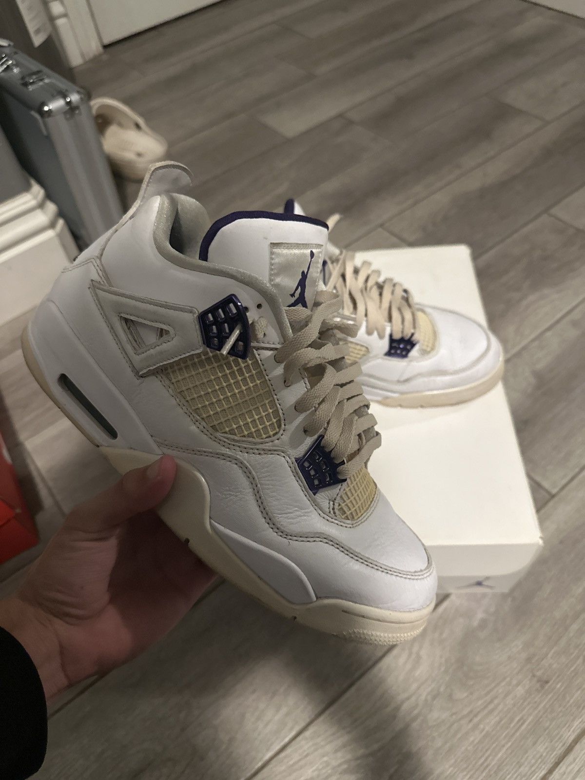 jordan 4 white and purple