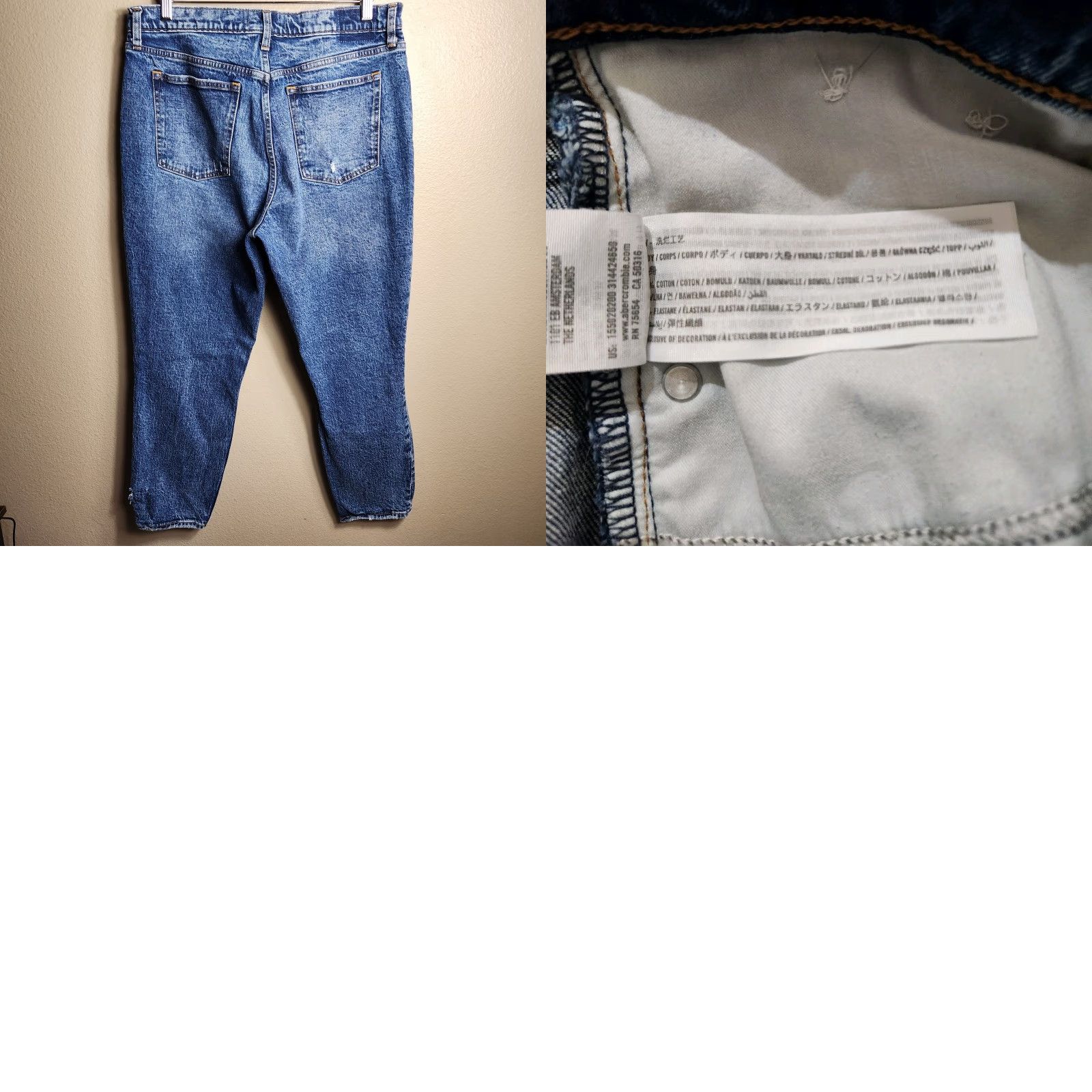 Abercrombie & Fitch Abercrombie & Fitch Womens Skinny High Rise Distressed Jeans 16/33 Jeans Blue 5-Pocket Festival Bohemian Distressed Stretch Mens Girls Womens? Size 38" / US 16 / IT 52 - 8 Thumbnail