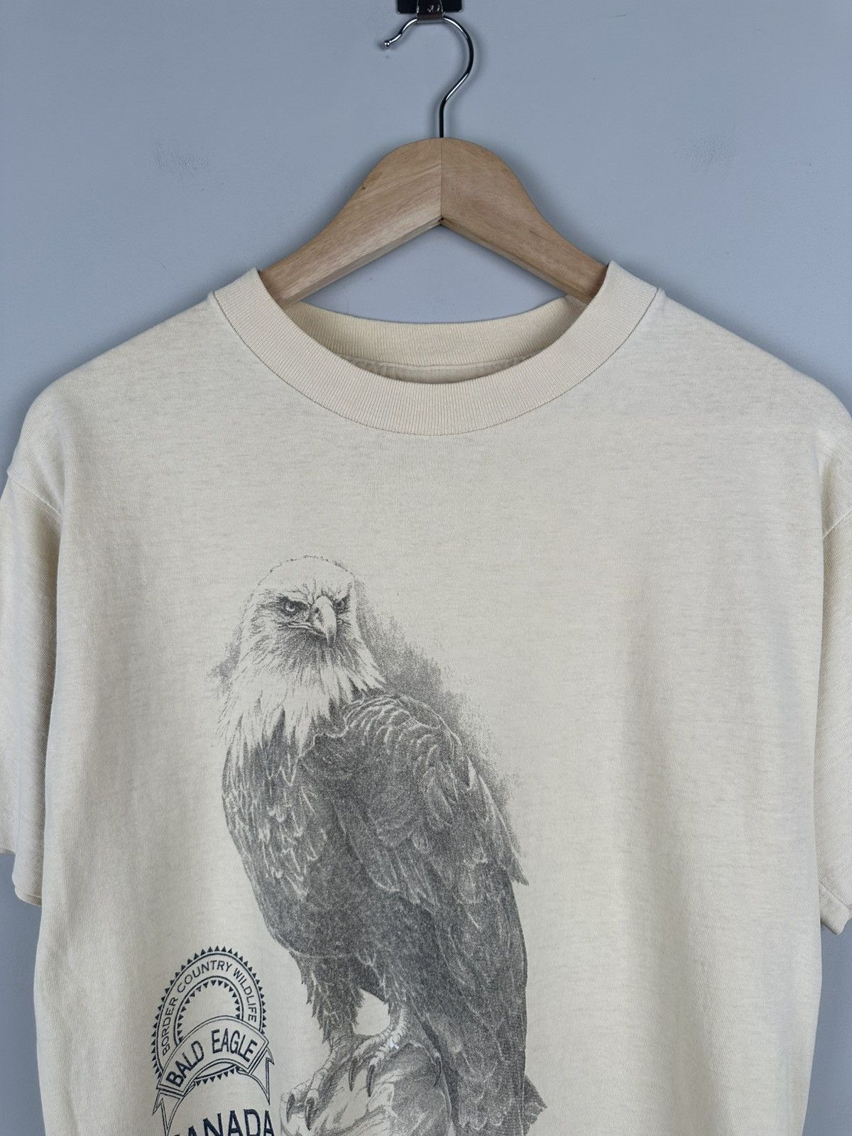 American Eagle Outfitters × Band Tees Vintage 90s Bald Eagle Canada Box Logo Tee Size US M / EU 48-50 / 2 - 3 Thumbnail