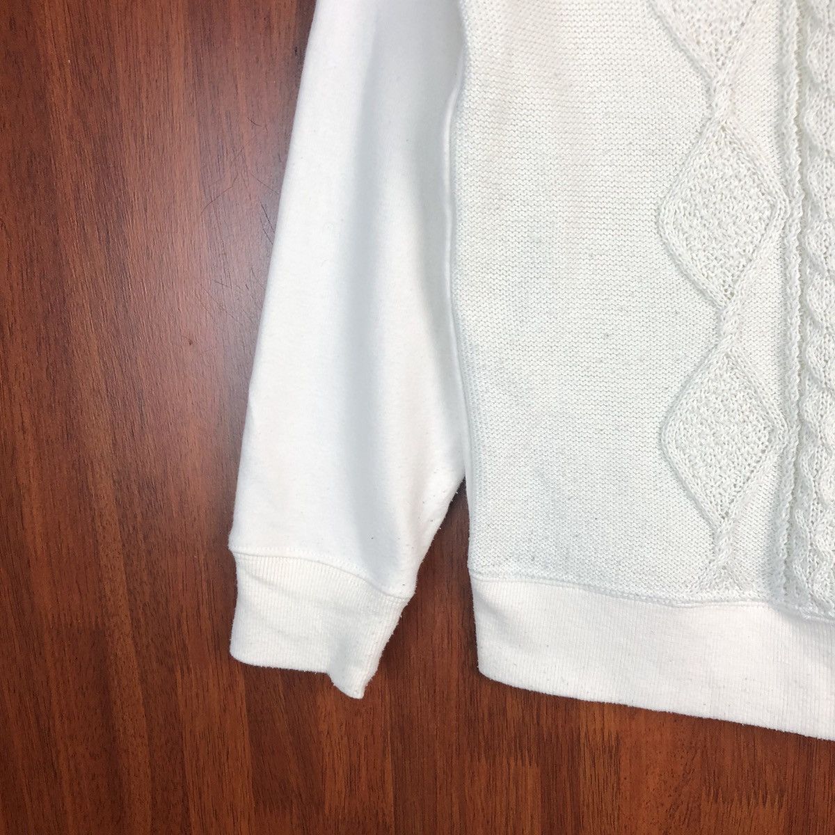 Homespun Knitwear × Japanese Brand Back Number White cable Knitwear sweatshirt #7521 Size S / US 4 / IT 40 - 7 Thumbnail