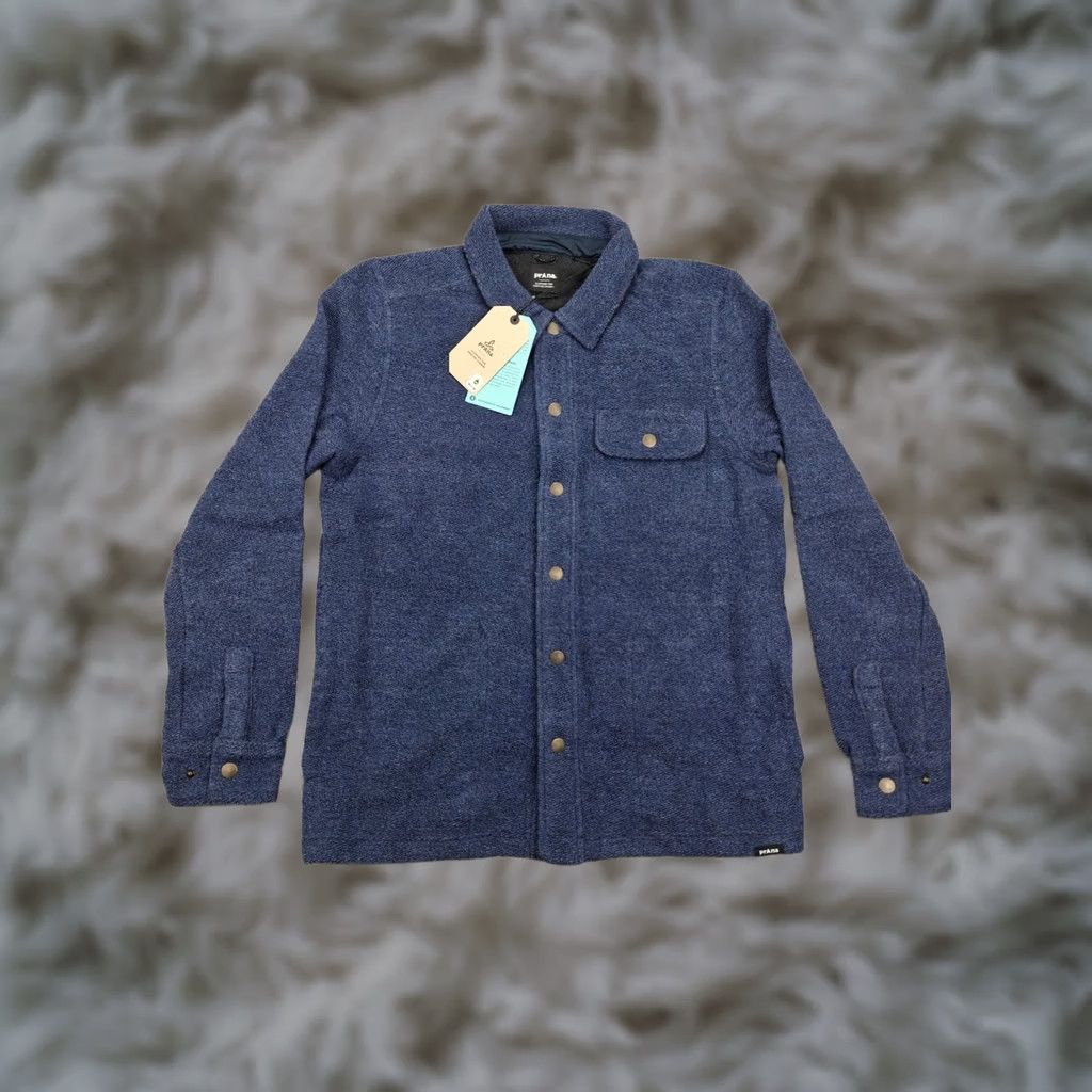 Prana prAna Jacket Mens Medium Blue Stormy Night Heather IncrediWool Overshirt Wool Size US M / EU 48-50 / 2 - 1 Thumbnail