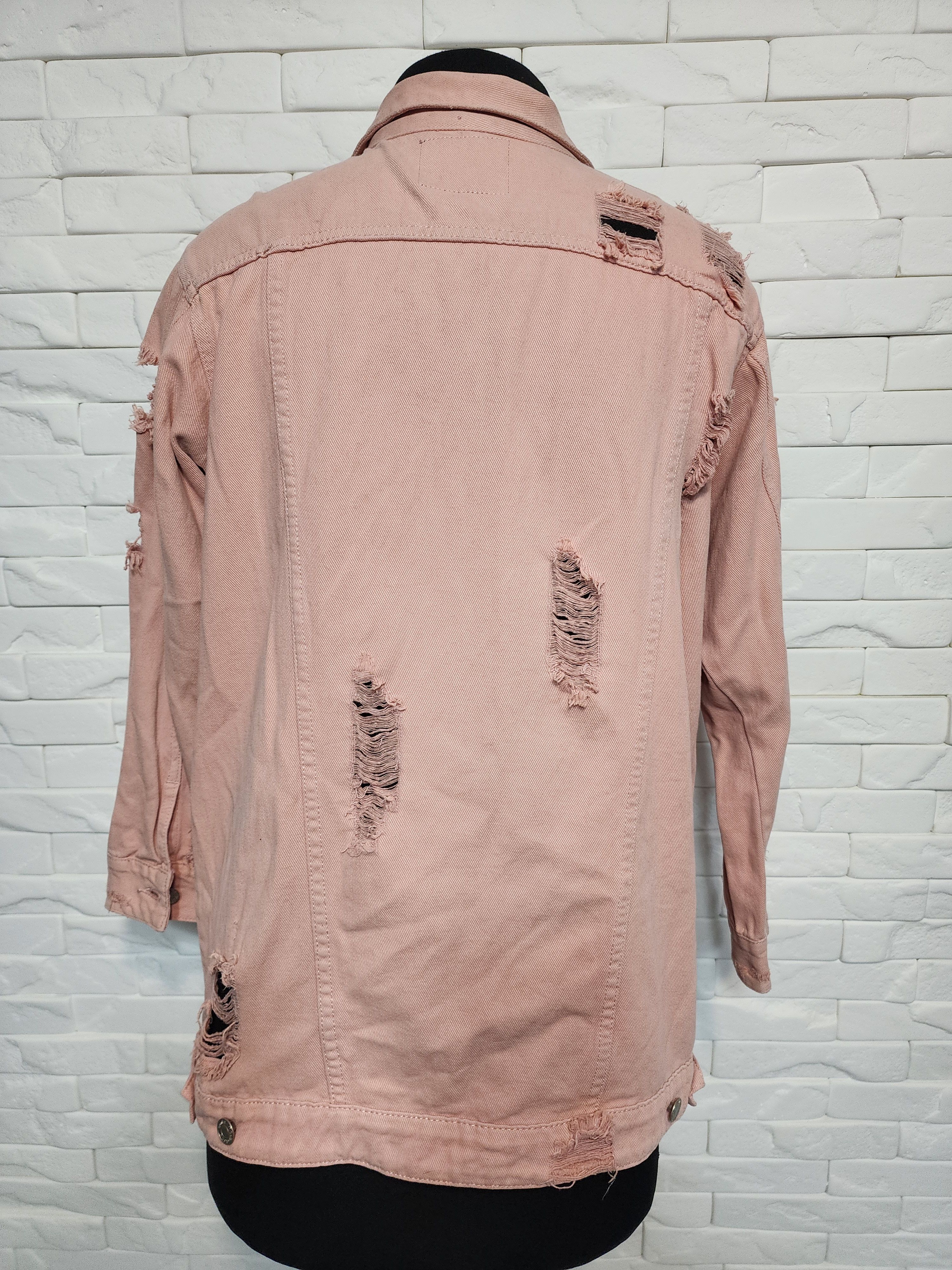Denim & Co. Pink women's cotton jacket with a decorative design. Size XXL / US 16-18 / IT 52-54 - 4 Thumbnail