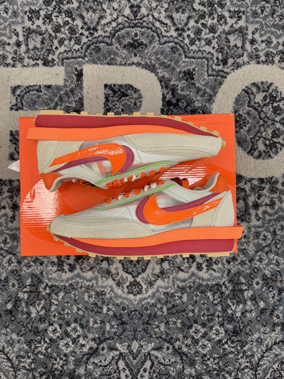 CLOT × Nike Nike Sacai CLOT LD Waffle Kiss of Death Net Orange Blaze Size US 10 / EU 43 - 1 Thumbnail
