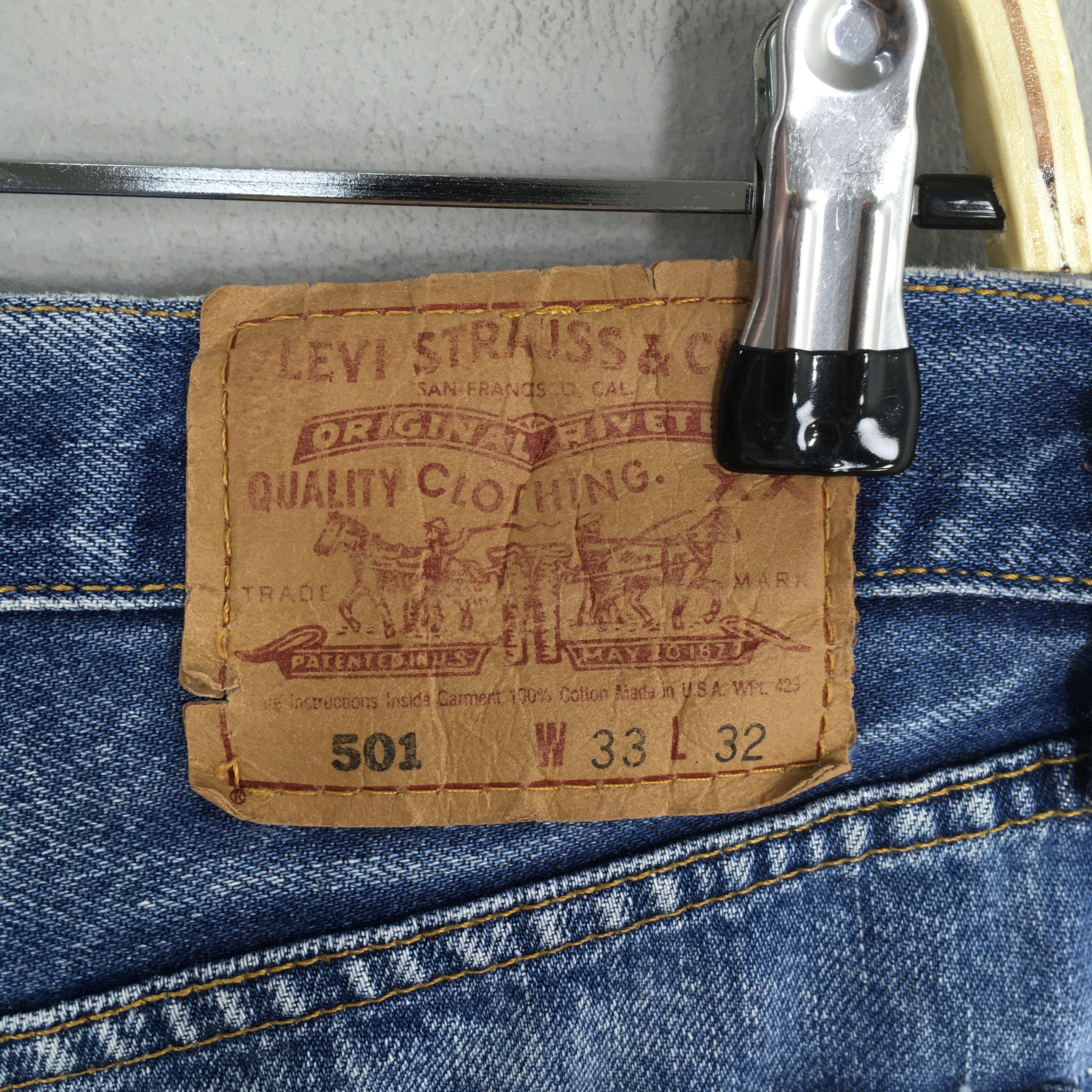 Levi's Size 31x30 Vintage 90s Levi's 501 Faded Blue Jeans S179 Size US 31 - 12 Thumbnail