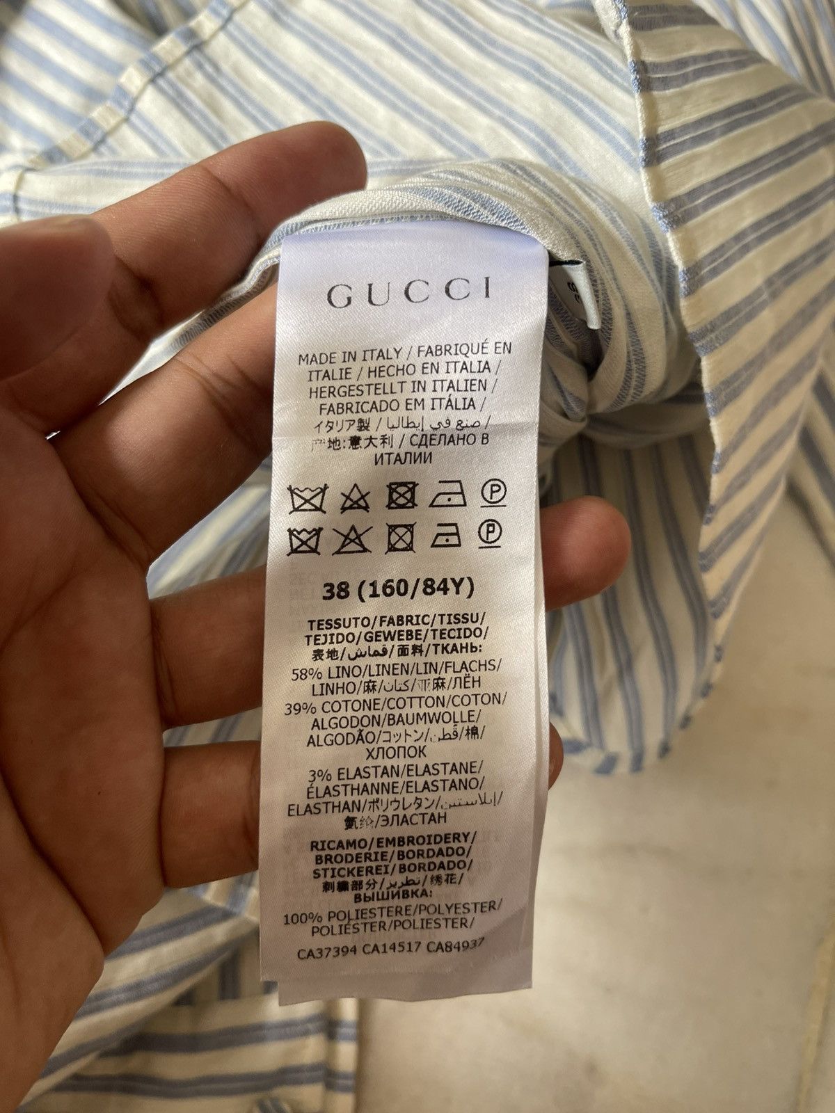 Gucci Gucci Stripe Shirt With Logo Embroidery #99 Size XS / US 0-2 / IT 36-38 - 12 Thumbnail