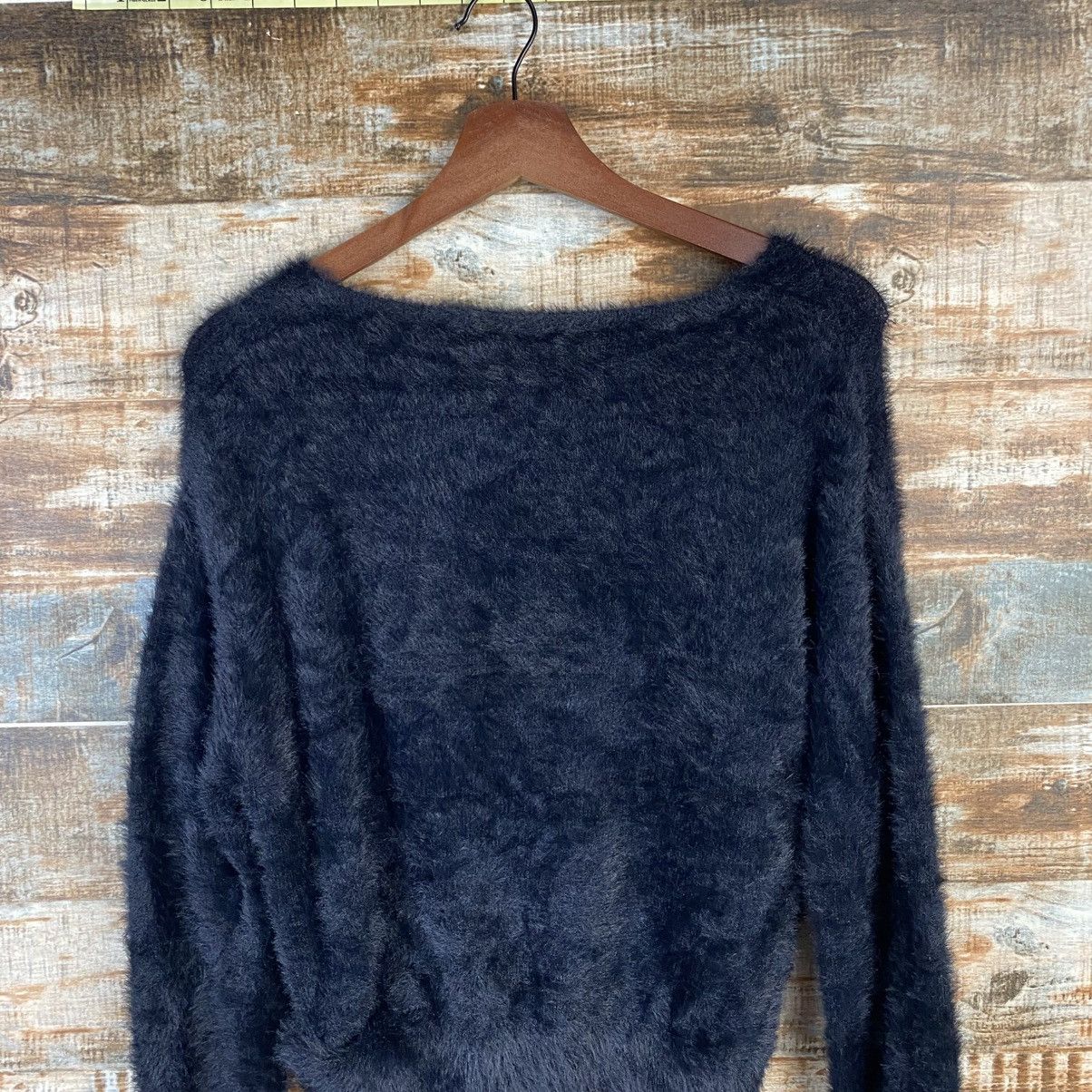 Japanese Brand DL GRL Black Fur shaggy Mohair Knitwear #C1100 Size S / US 4 / IT 40 - 13 Thumbnail