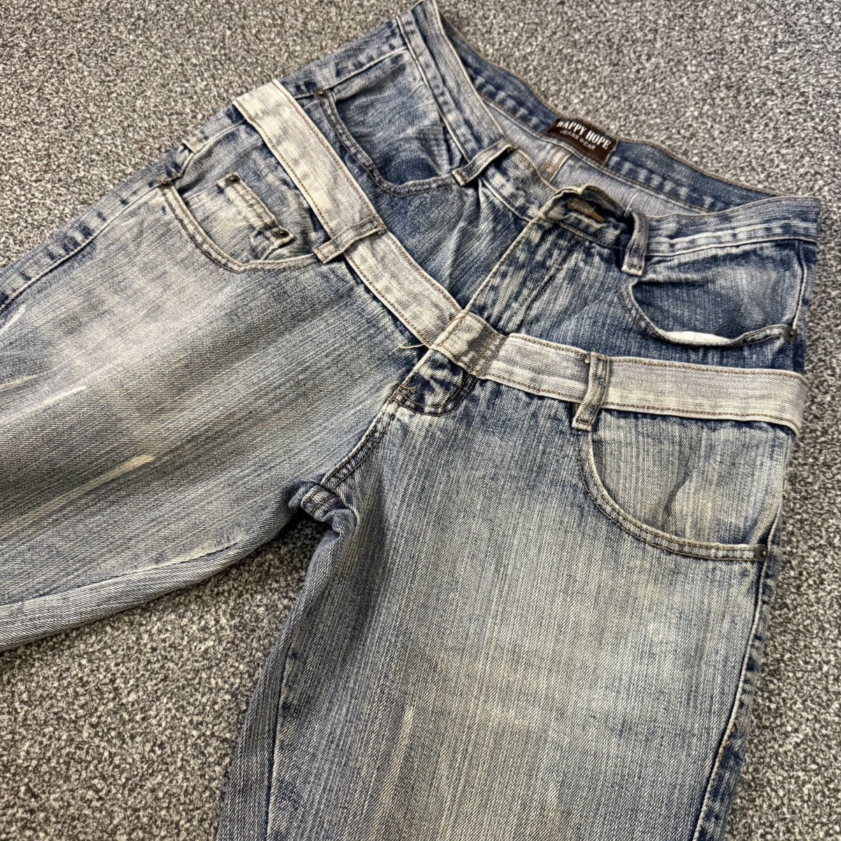 semanticdesign 🔥🇯🇵 Japanese Double Waist Happy Hope Distressed Denim Size US 30 / EU 46 - 3 Thumbnail