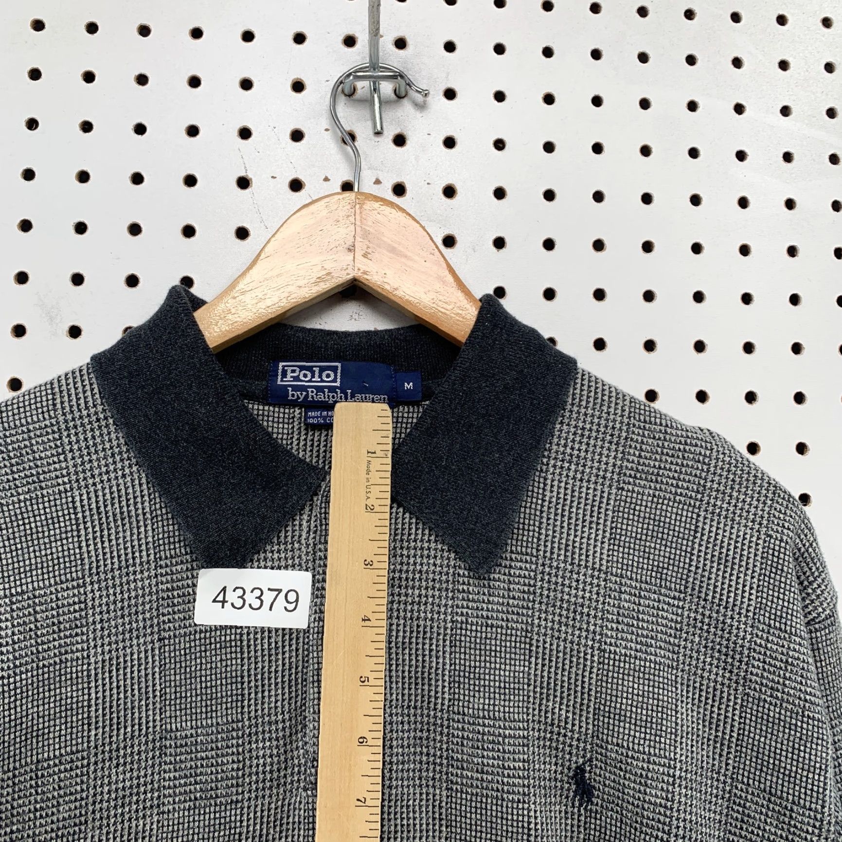 Polo Ralph Lauren Polo Ralph Lauren Polo Shirt Mens M Gray Plaid Knit VINTAGE Logo Casual 90s Mens Size US M / EU 48-50 / 2 - 7 Thumbnail