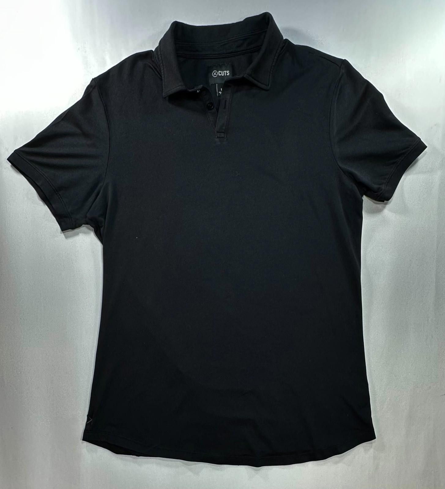 Xlarge X Cuts 1/4 Button Cotton/Poly/Spandex Polo Shirt Black Men L Size US L / EU 52-54 / 3 - 1 Thumbnail