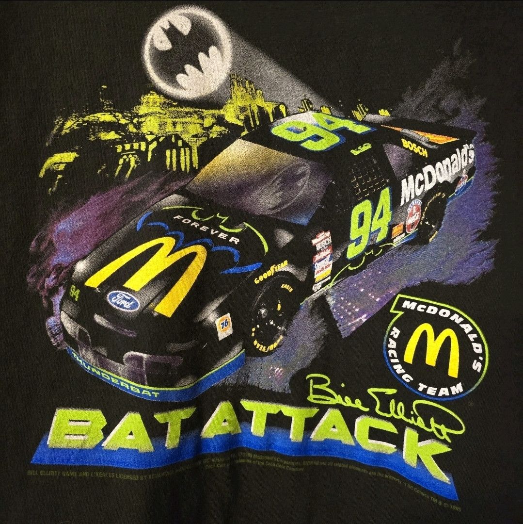 NASCAR Vintage BATMAN nascar T-shirt BAT ATTACK McDonald's Size US XL / EU 56 / 4 - 2 Thumbnail